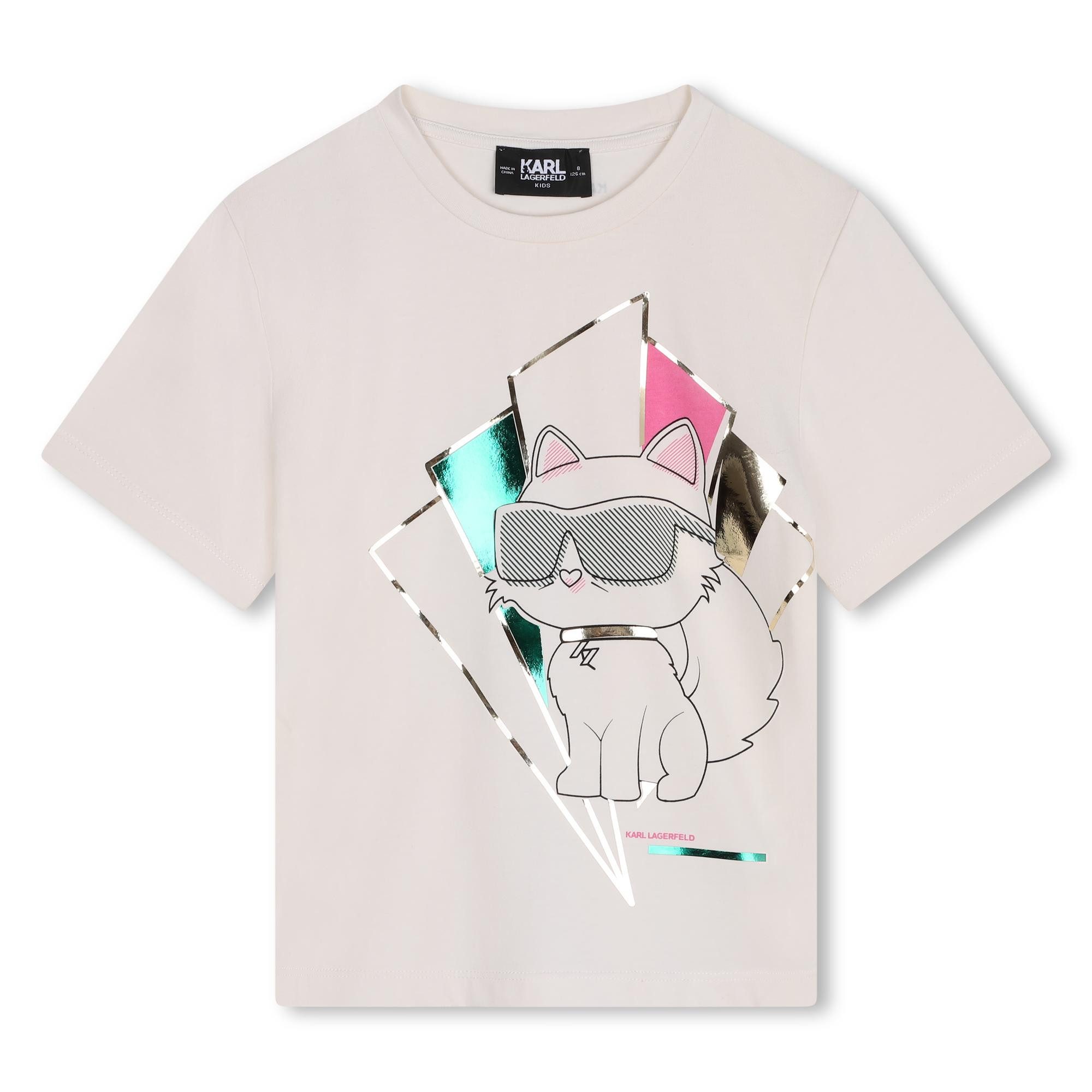 KARL LAGERFELD T-Shirt KARL LAGERFELD Kids T-Shirt Bio-Baumwolle mit Choupette-Print