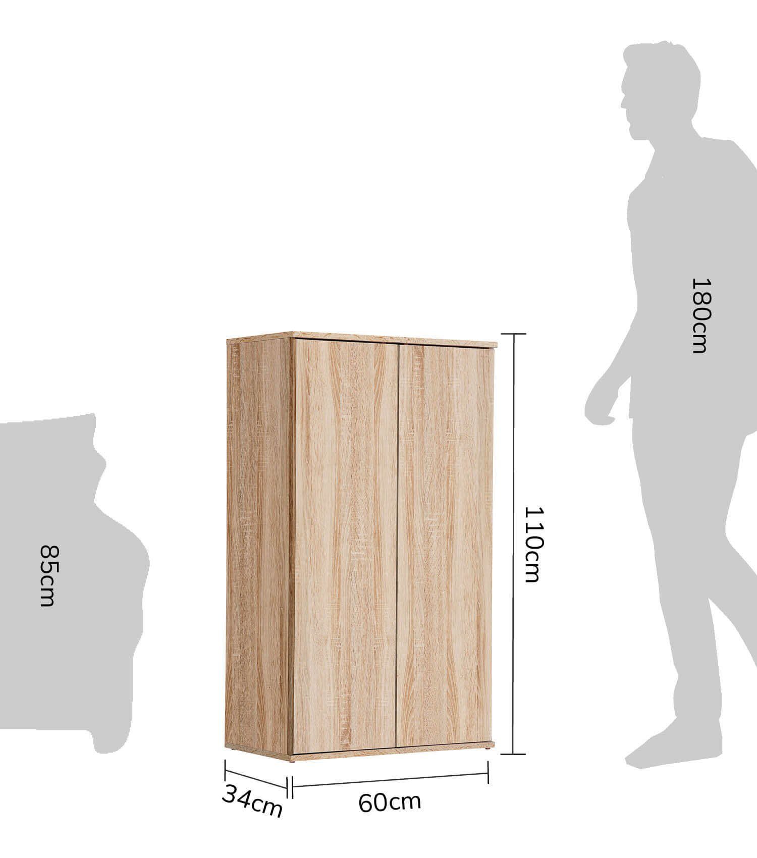 Der Sonoma Einlegeböden) Aufbewahrungsschrank | mokebo (mit 2 Aktenschrank, oder Schuhschrank Sonoma Schlanke Braun in Mehrzweckschrank Eiche Eiche