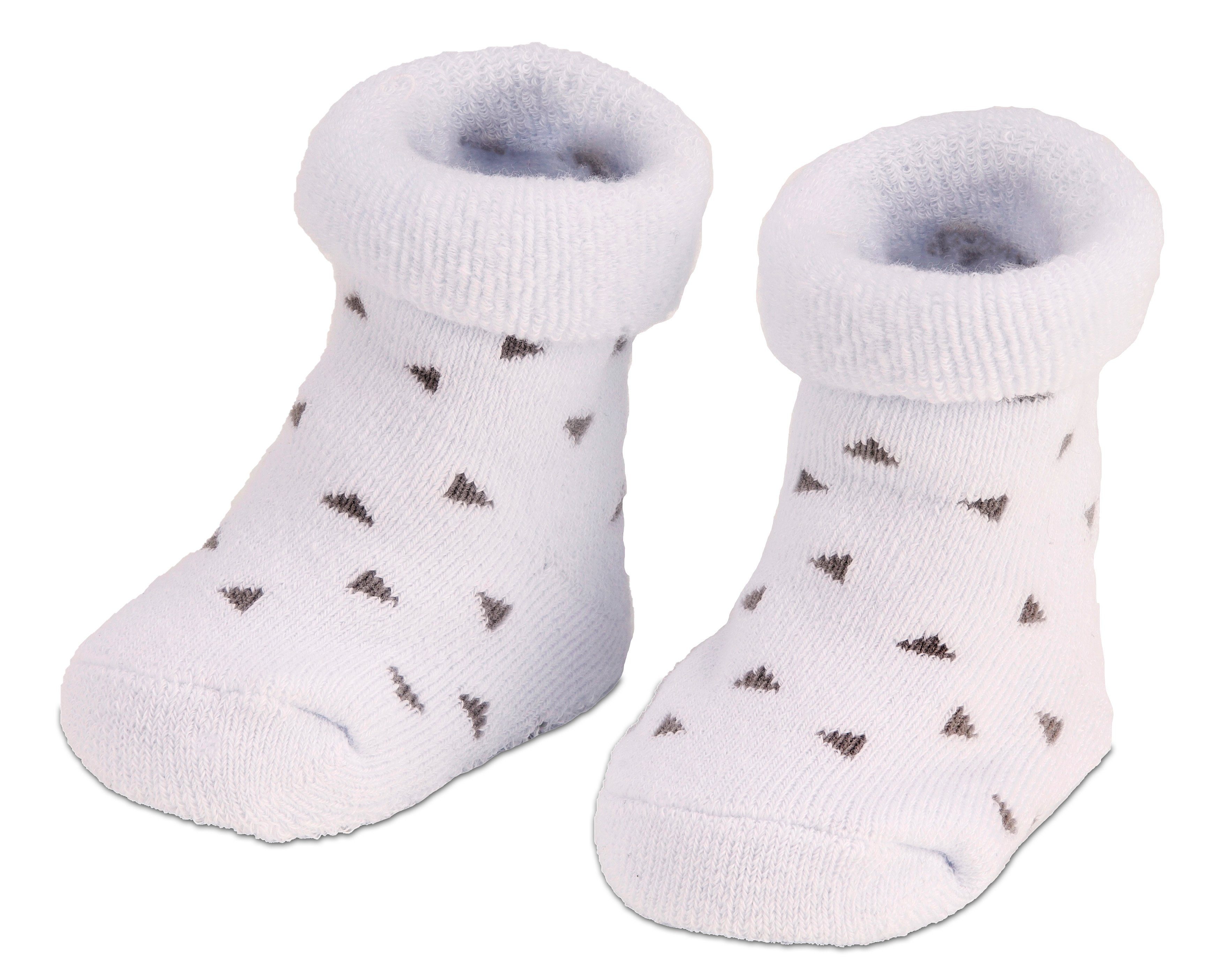BRUBAKER Socken Babysocken für Mädchen 0-12 Monate (3-Paar, Baumwollsocken mit Dreiecken und Streifen) Baby Geschenkset für Neugeborene in Geschenkverpackung mi – Bild 4 von 5