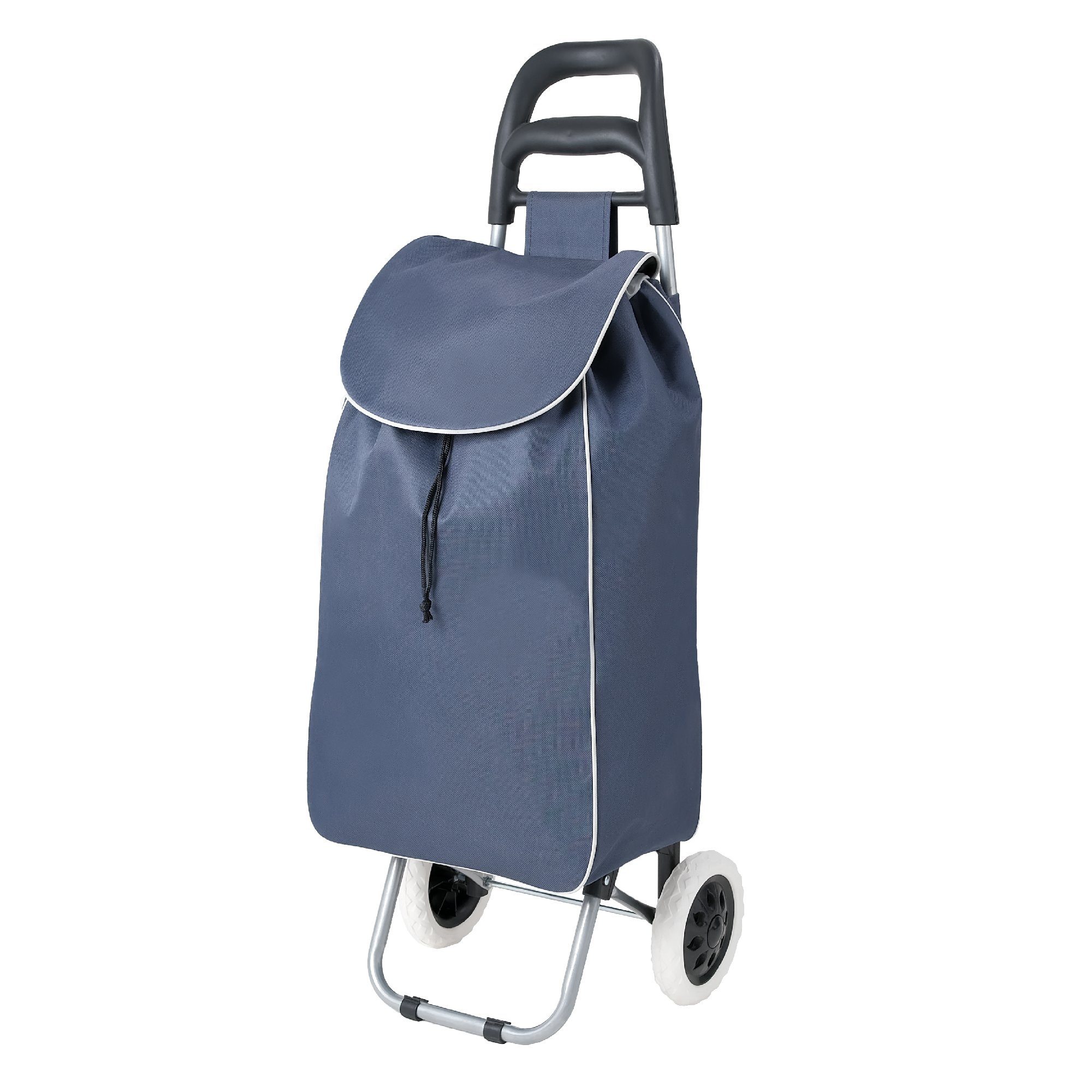 Blau und Aluminiumgestell Rollen für Einkaufswagen faltbar Material Liter, verstärktes und mit abwaschbar handlich in Einkaufstrolley unterwegs I wuuhoo Shoppy I 34