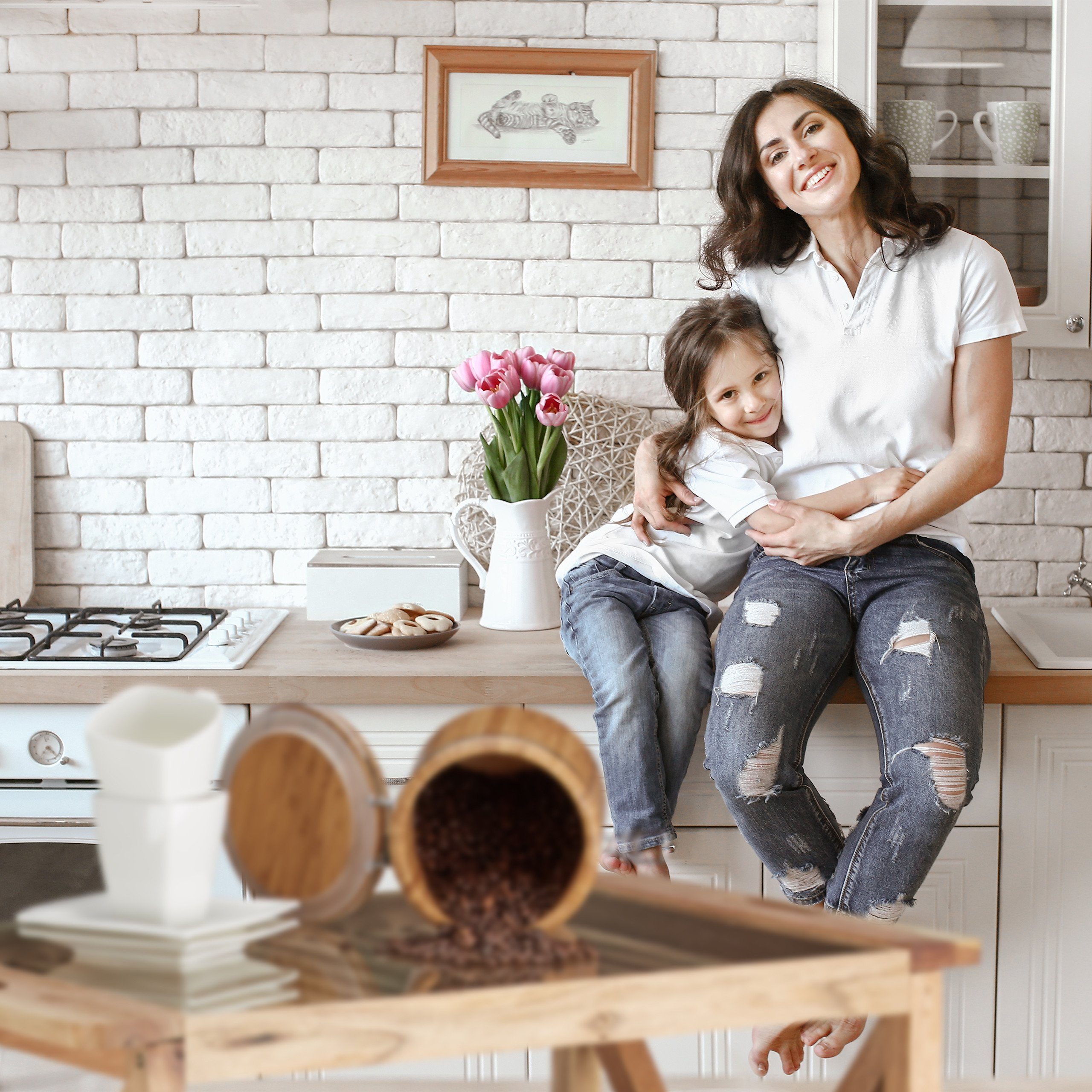 relaxdays Küchenwagen aus Walnussholz