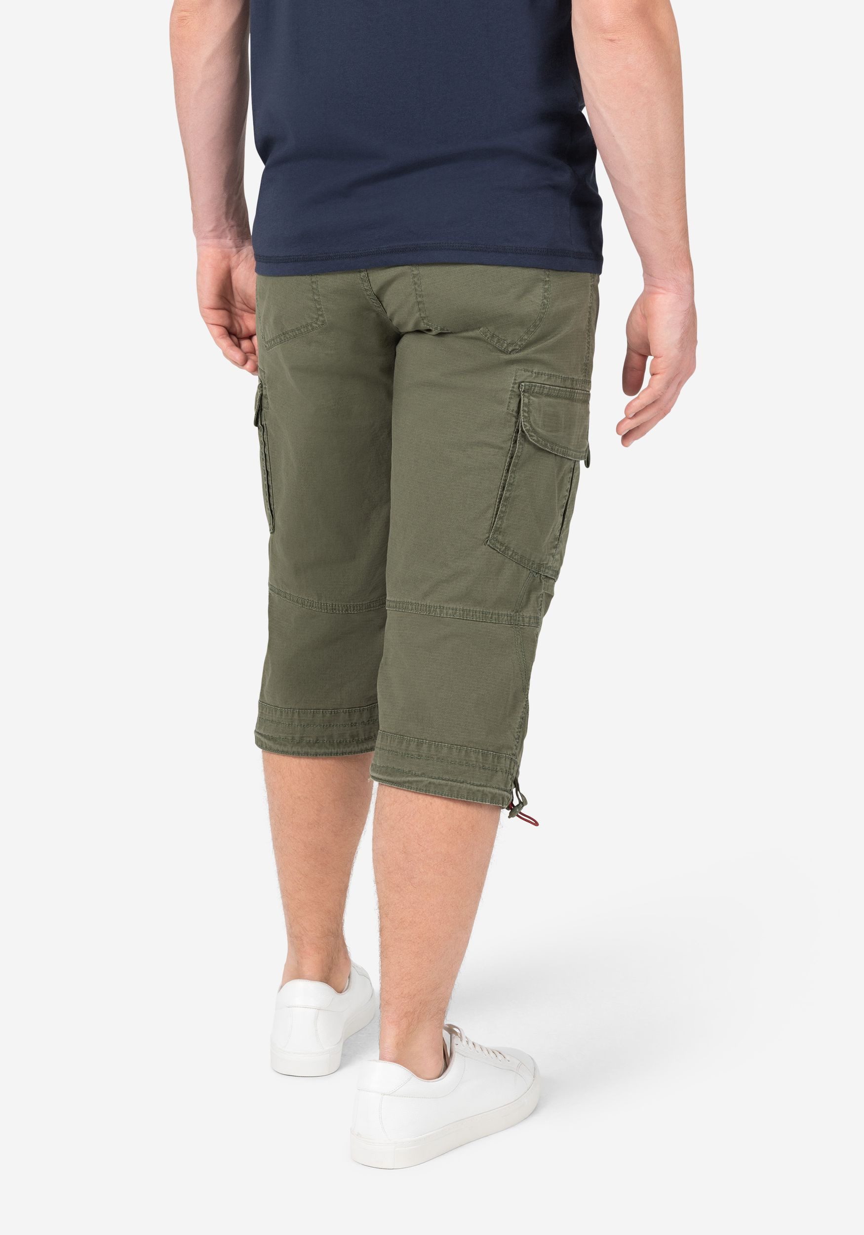 TIMEZONE Cargoshorts Cargo mit Gürtel und Design Taschen für Herren Baumwolle Regular Fit unifarben wärmend Reißverschluss – Bild 3 von 5