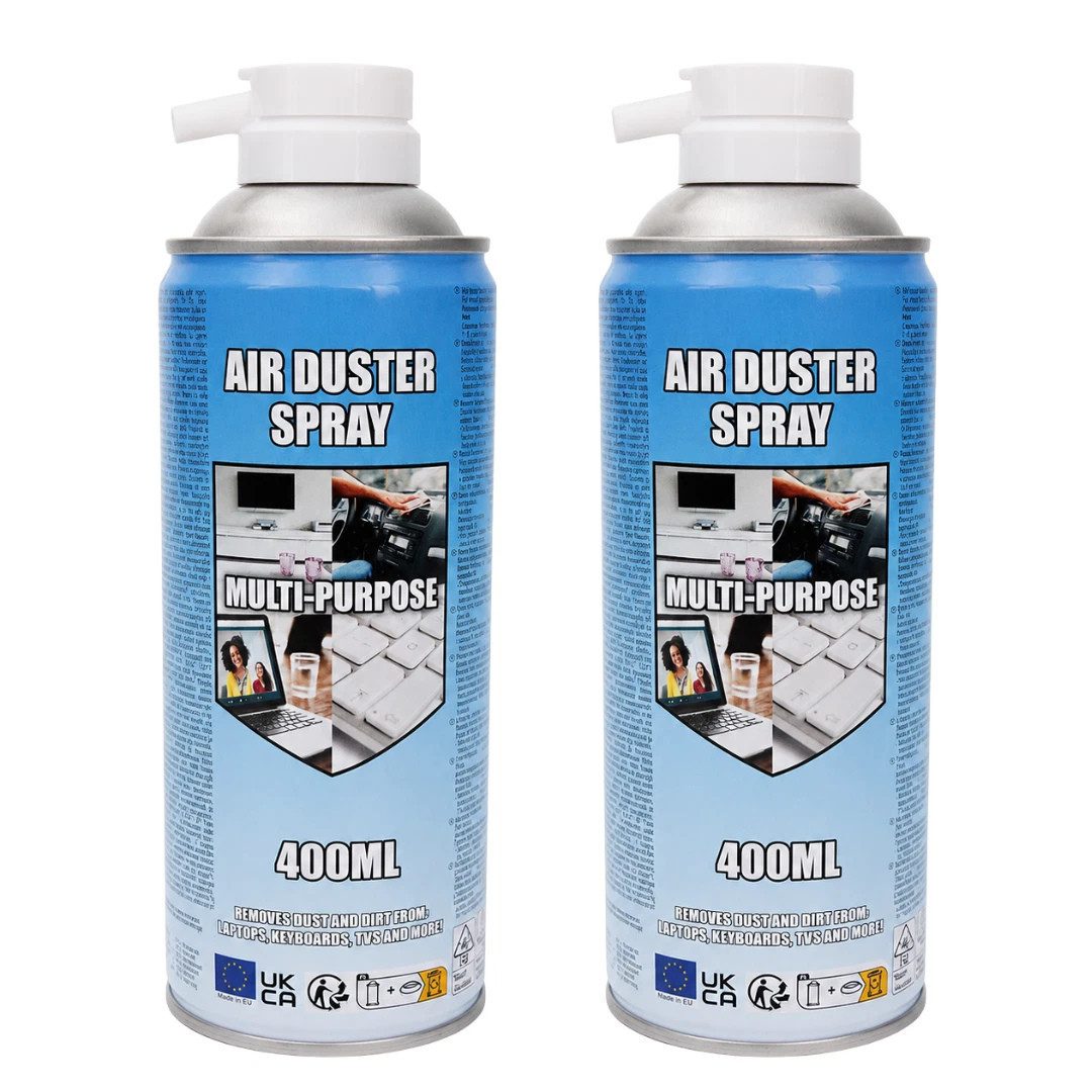 EDCO 2x Druckluftspray 400 ml PC Reiniger Tastatur Elektronik Air Duster Reinigungsspray (Einzelartikel, [1-St. 1-teilig)