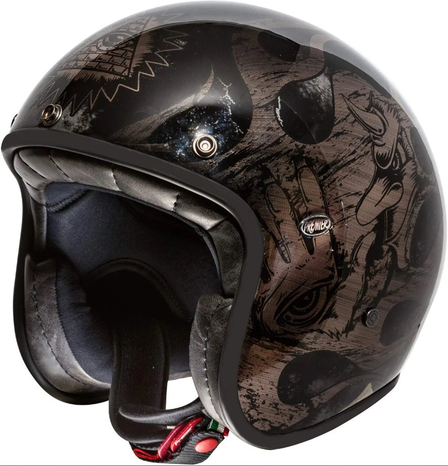 Premier Helmets Motorradhelm Premier Le Petit Classic Evo BD Blackchrome L