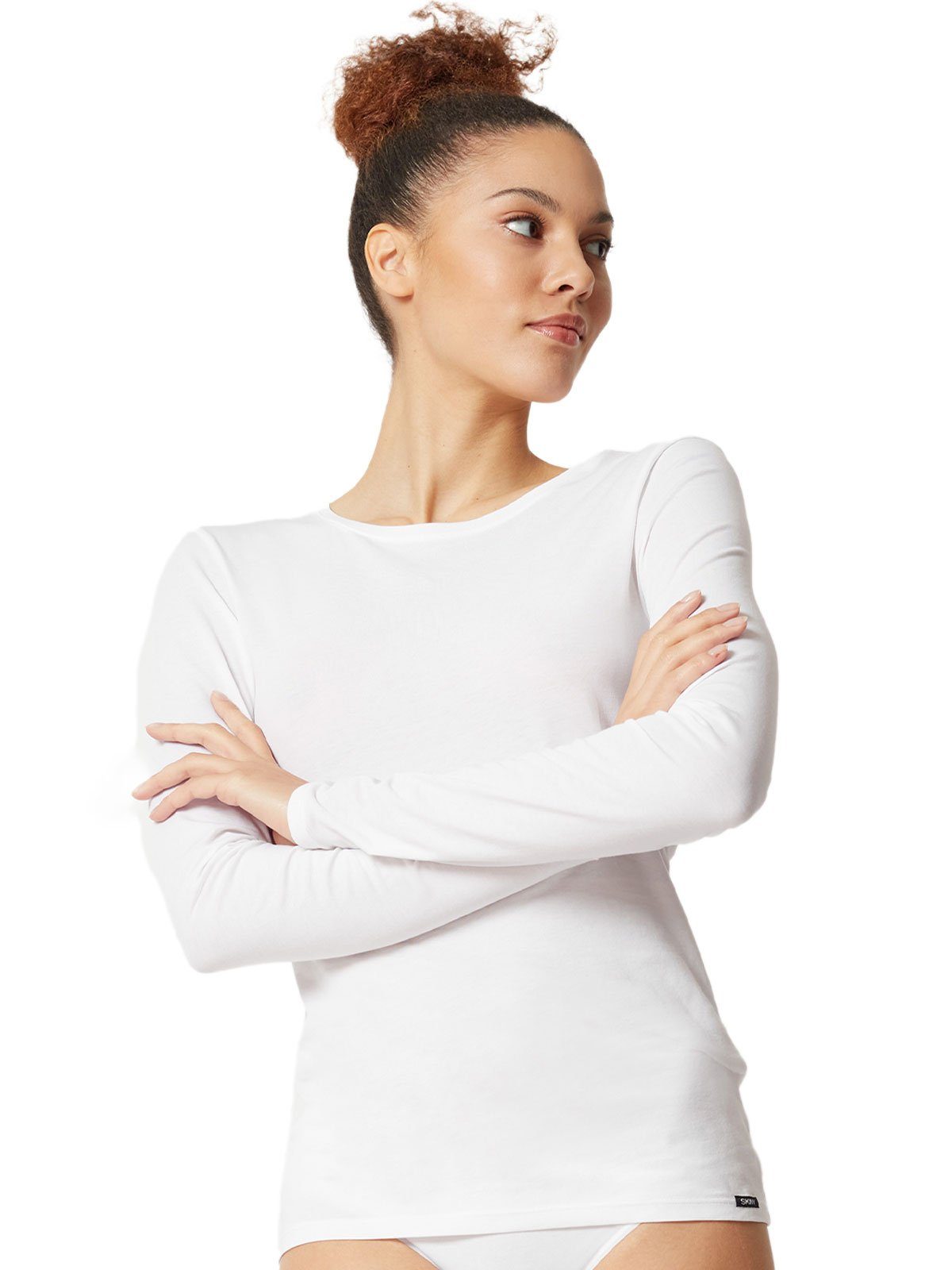 Skiny Unterhemd Damen Shirt langarm Cotton Essentials (Stück, 1-St) - günstig online kaufen