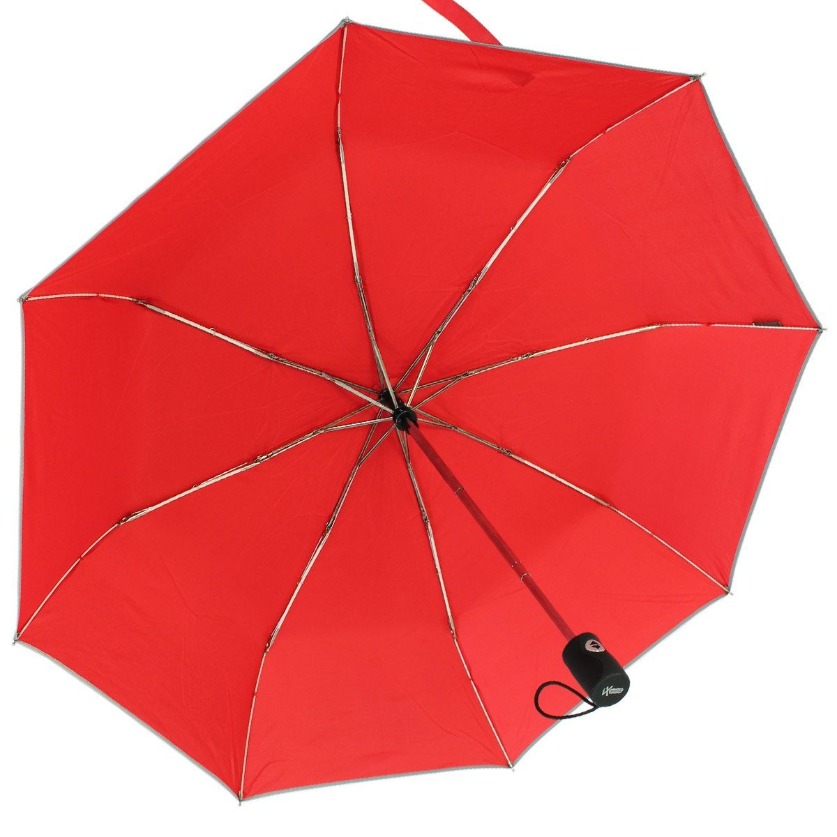 Damen Regenschirme iX-brella Taschenregenschirm reflect XL Sicherheitsschirm Auf-Zu-Automatik, 104cm groß, mit reflektierender B