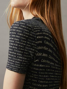 Calvin Klein Jeans Stehkragenshirt AOP RIB TEE mit Logoschriftzug