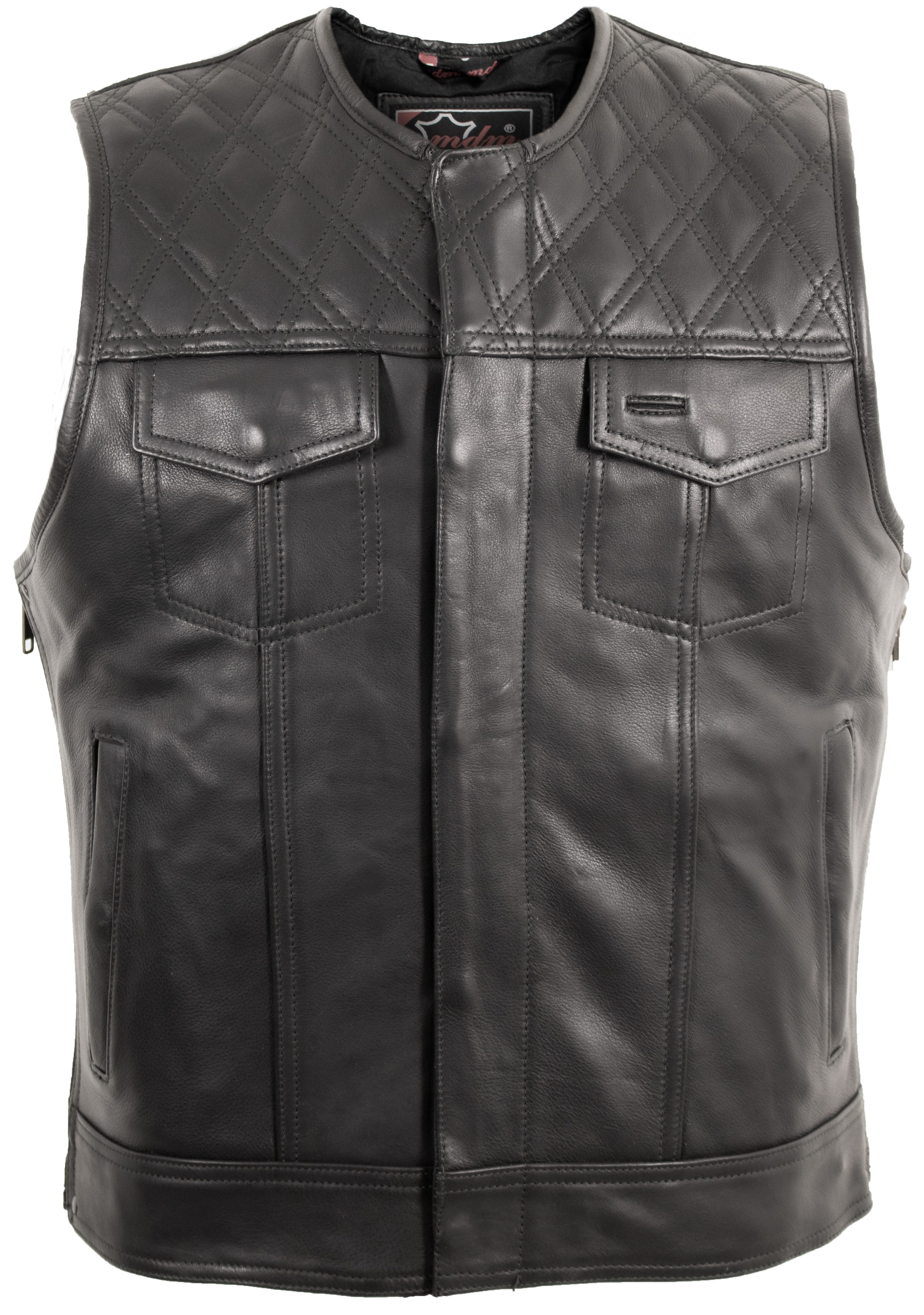 MDM Lederweste Custom Biker Lederweste Diamond günstig online kaufen