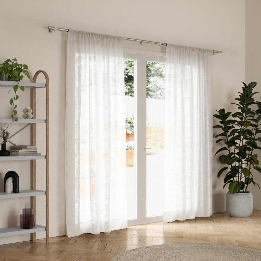 Umbra Vorhangstange Flute ausziehbar Nickel, Stahl