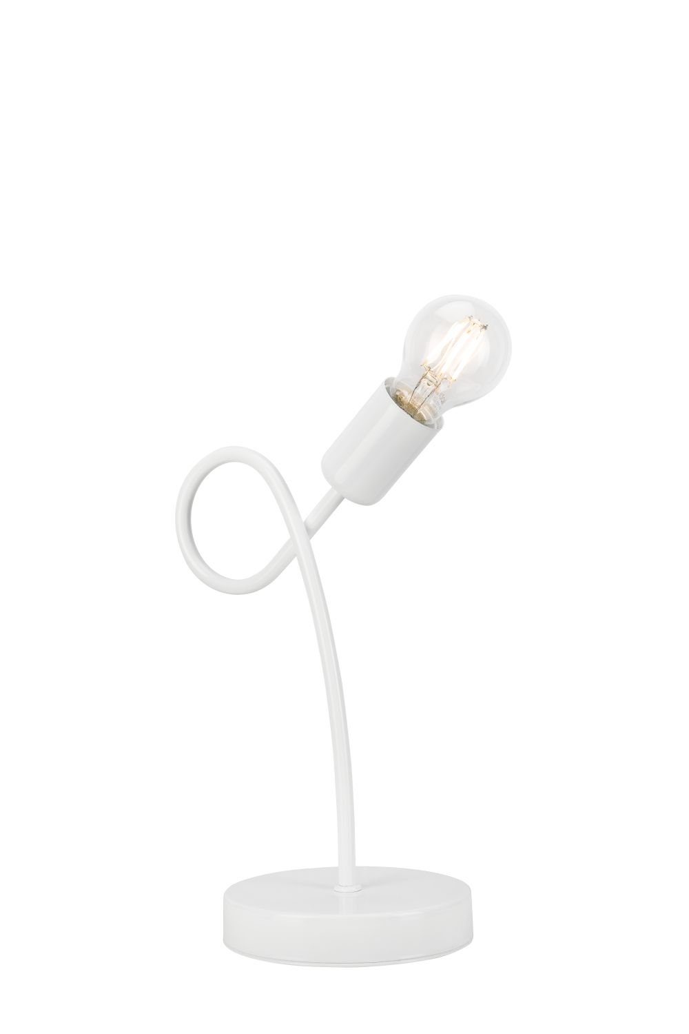 Licht-Erlebnisse Tischleuchte MADALYNN, ohne Leuchtmittel, Tischlampe E27 31,5 cm Weiß Metall Modern Beleuchtung