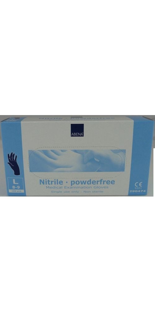 ABENA GmbH Einweghandschuhe Abena Abena Nitril-Handschuhe pulverfrei Größe M 100 Stk. blau 100st
