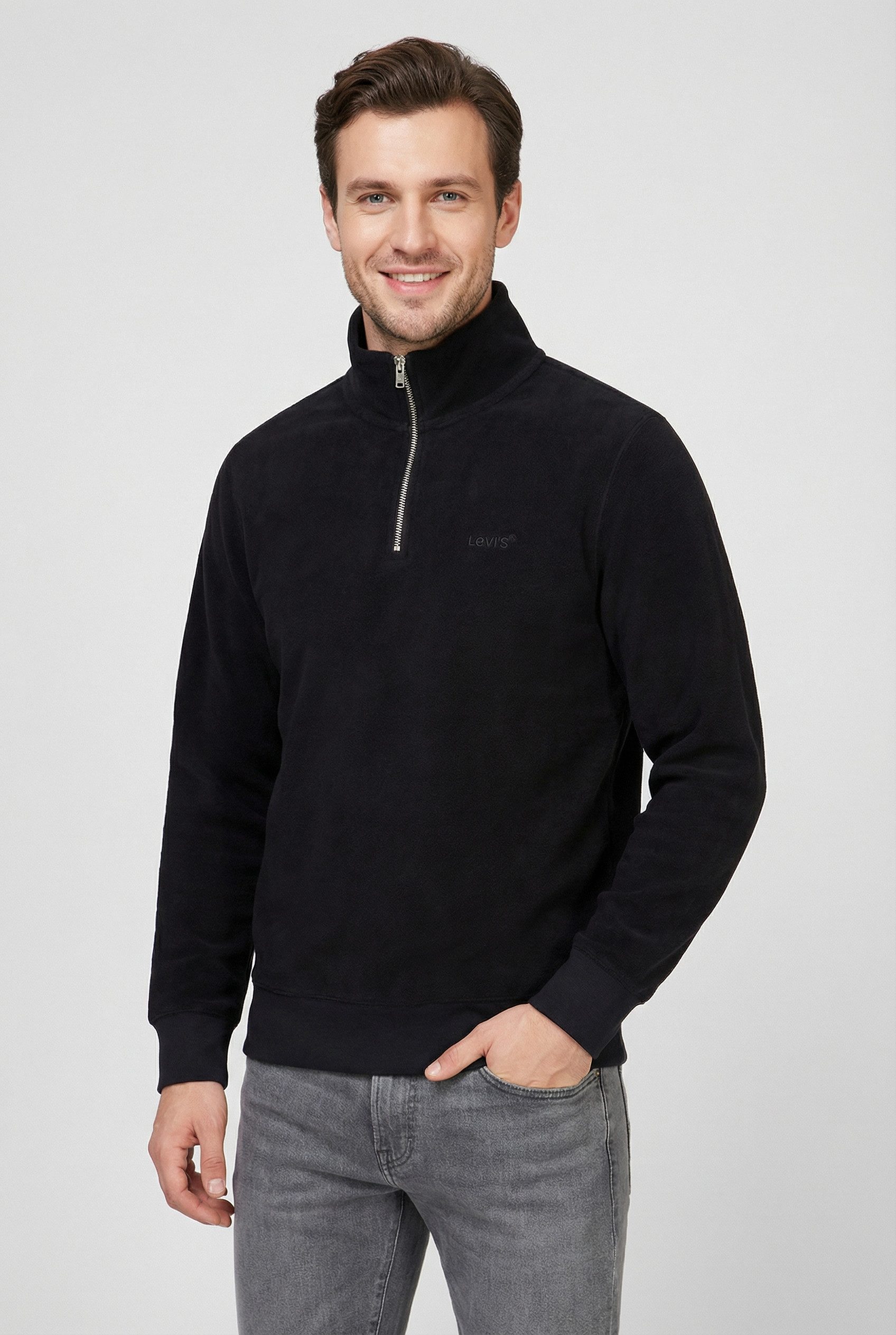 Levi's® Sweatshirt ORIGINAL HM 1/4 ZIP mit Troyer-Kragen und Logo-Stickerei