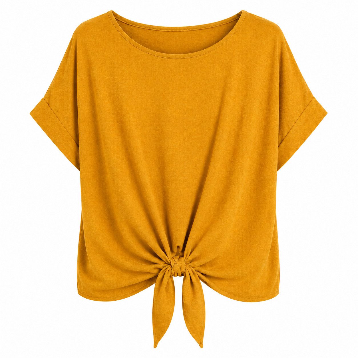 ITALY VIBES Kurzarmbluse - sommerliche Bluse - Blusenshirt Damen mit Knotendetail ONE SIZE / passend für Größe S - L
