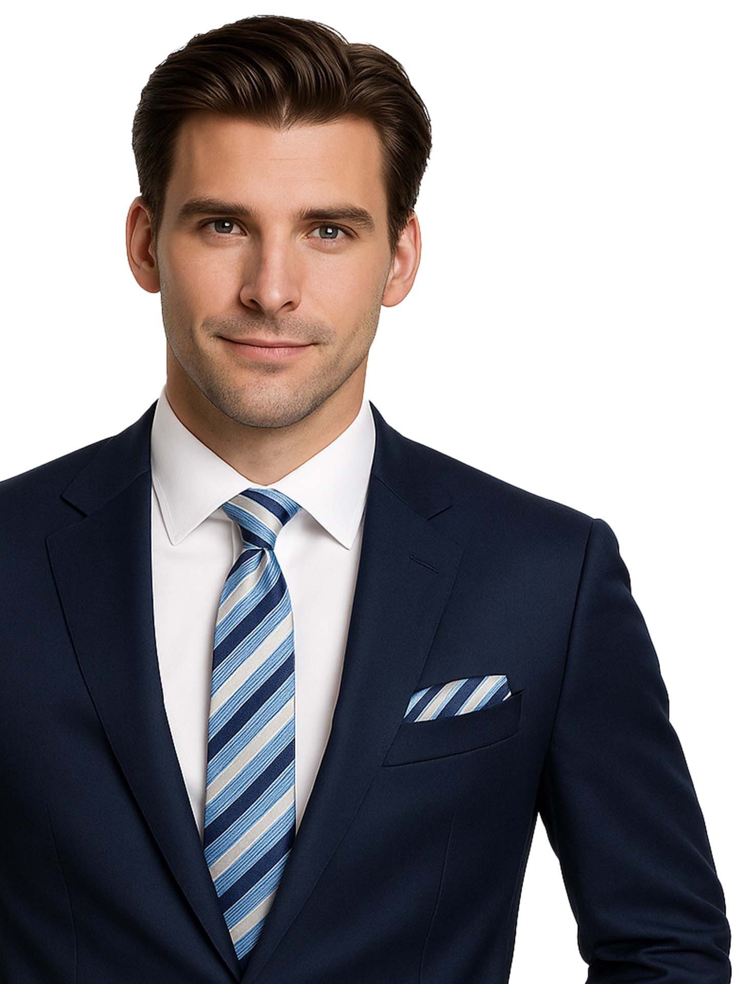 Moschen-Bayern Krawatte Seidenkrawatte Krawatte Herrenkrawatte 100% Seide 3-tlg. Geschenkbox Krawatten-Set - Krawatte + Einstecktuch + Manschettenknöpfe