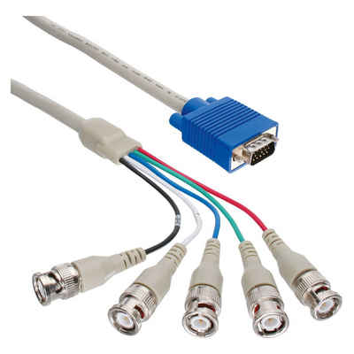 INTOS ELECTRONIC AG »InLine® VGA BNC Kabel, 5x BNC Stecker an 15pol HD Stecker, 3m« Computer-Kabel