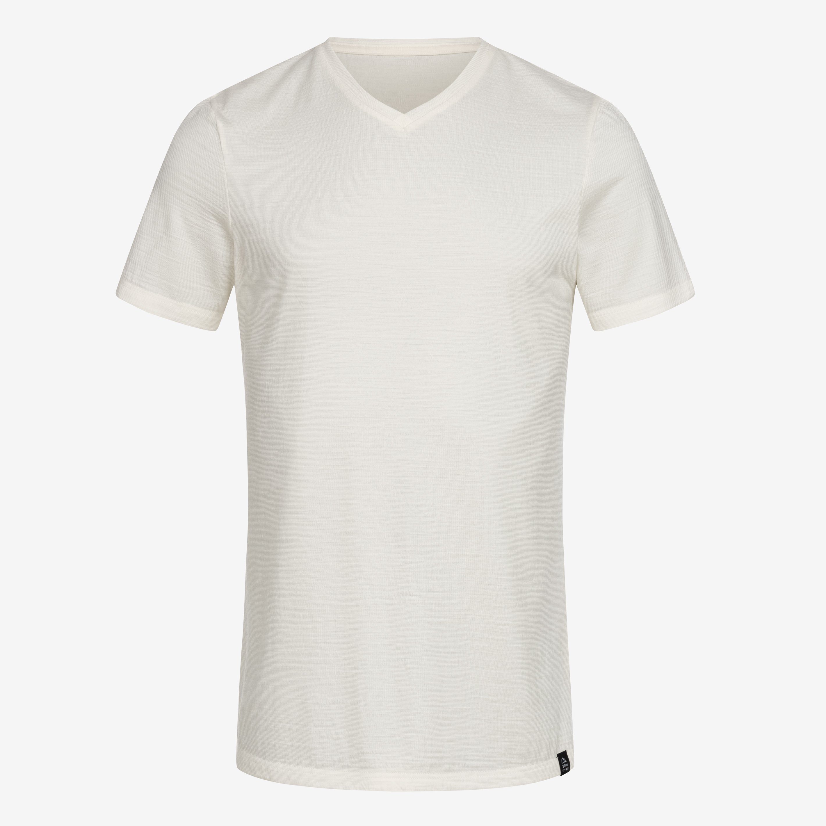 Tom Fyfe T-Shirt Merino T-Shirt V-Ausschnitt Herren Weiss