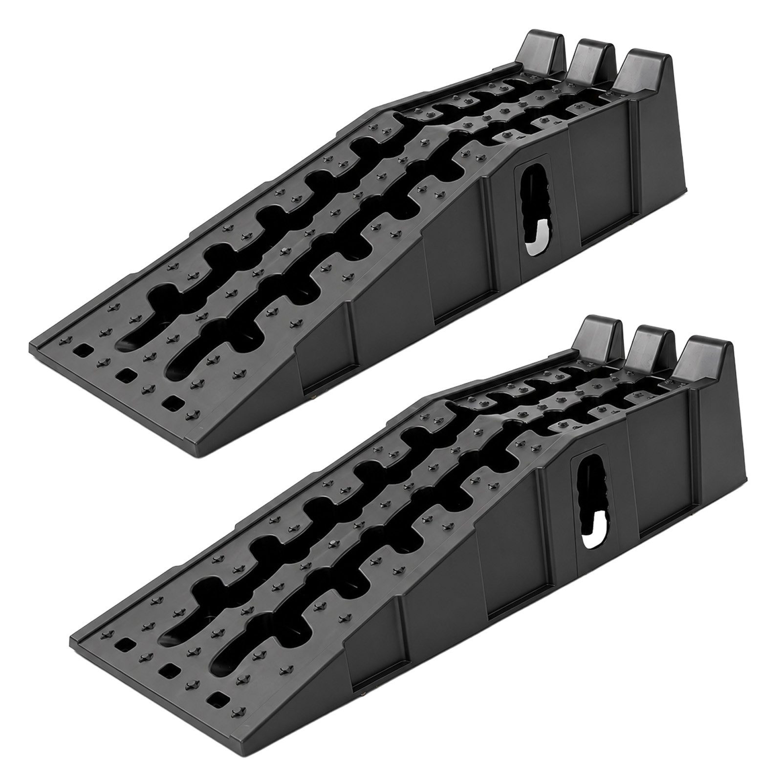 TRUTZHOLM Auffahrrampe mit Überfahrstopper 2x Traglast 5 t Kunststoff 90 x 30 x 21,5 cm (2-St., 2er Set), Kunststoff,Rutschfeste Oberfläche,Stapelbar