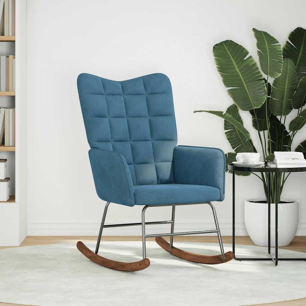 vidaXL Schaukelstuhl Schaukelstuhl Blau Samt (1 günstig online kaufen