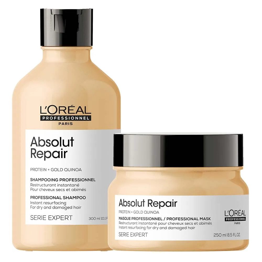 L'ORÉAL PROFESSIONNEL PARIS Haarpflege-Set L'Oréal Professionnel Absolut Repair Set Shampoo 300 ml & Maske 250 ml, 2-tlg., reichhaltig