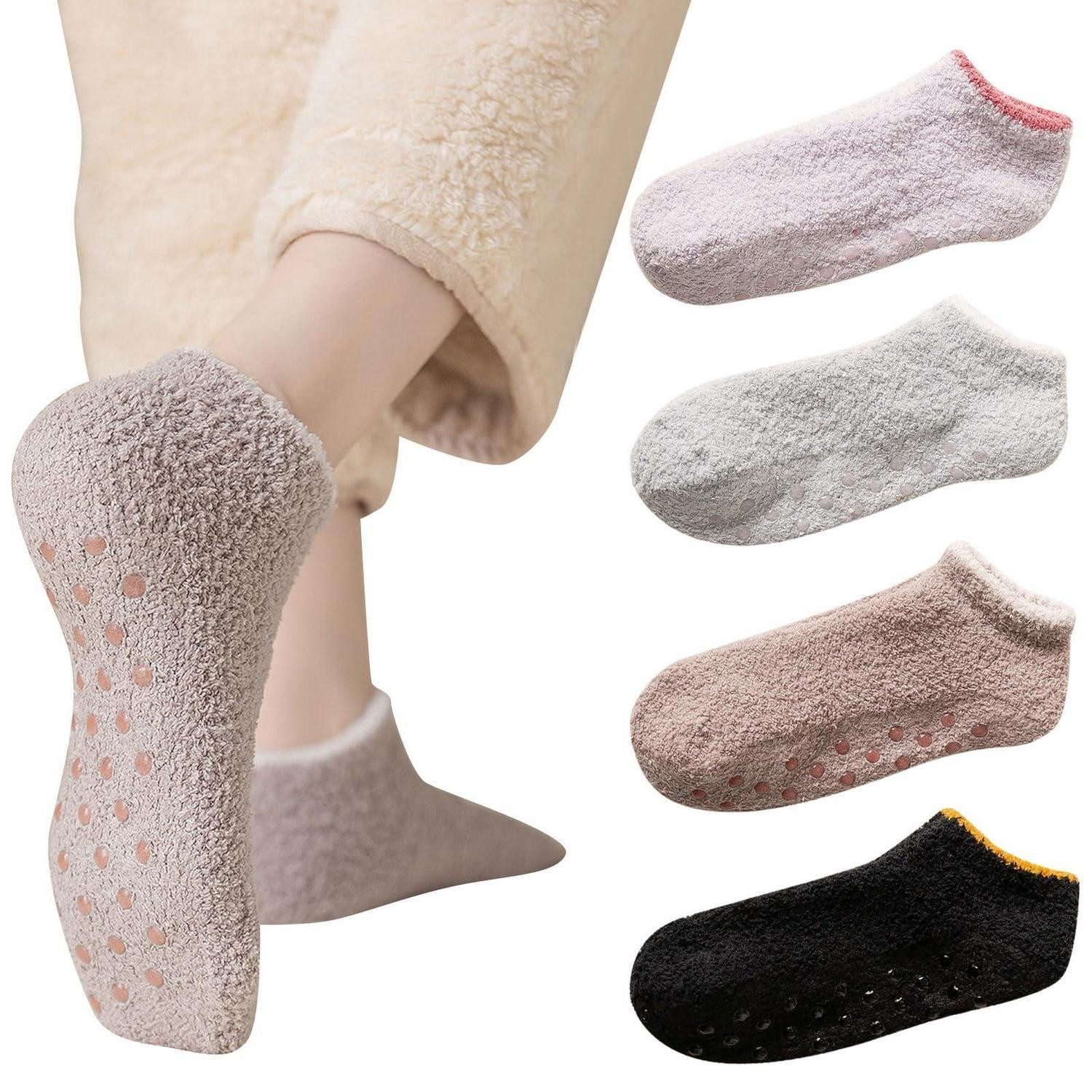 LuxusKollektion ABS-Socken Stoppersocken Damen/Herren 4 Paar Gr. 36-41