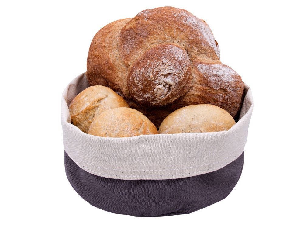 Zeller Present Brotkasten ZELLER Bbeutel, rund, Baumwolle, ø 20, anthrazit, Baumwolle, (einzeln, 0-tlg., einzeln)