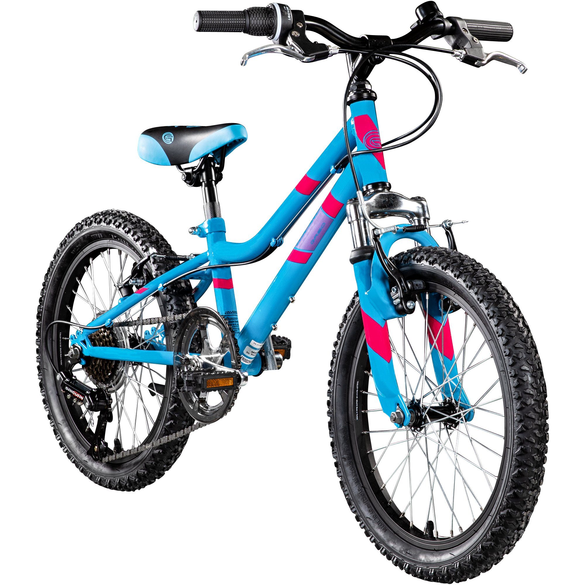 Galano Kinderfahrrad GA20, 7 Gang, Kettenschaltung, Kinderfahrrad 18 Zoll 115 - 130 cm Mädchen Jungen Fahrrad ab 5 Jahre blau