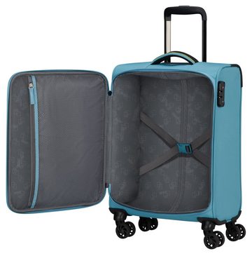 American Tourister® Handgepäck-Trolley Spinner S, TAKE2CABIN, 55 cm harbor blue, 4 Rollen, Handgepäck-Koffer Koffer Reisegepäck Weichgepäck TSA-Zahlenschloss
