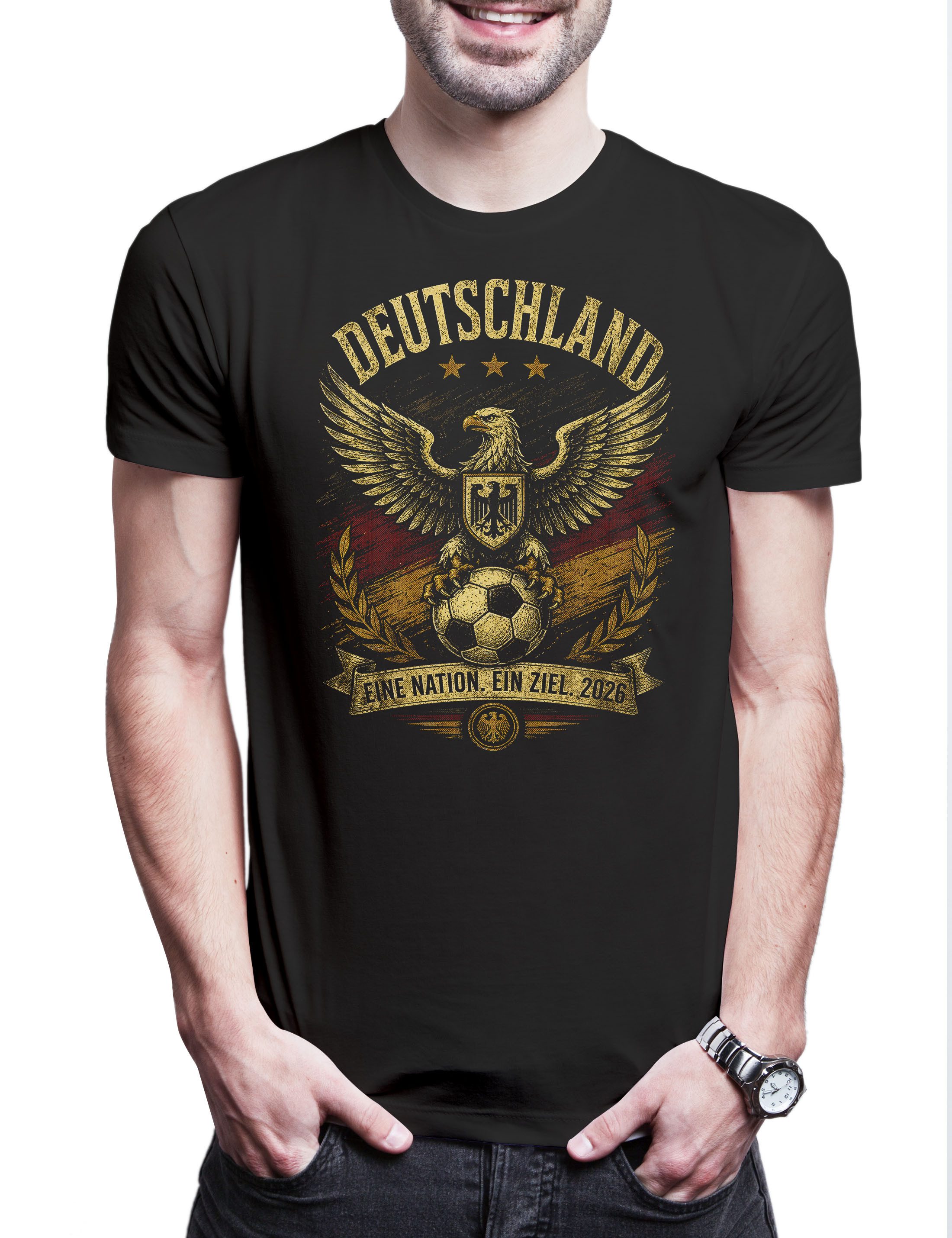 Print-Shirt Ein Ziel Deutschland Herren T-Shirt Adler Elf Berlin Germany