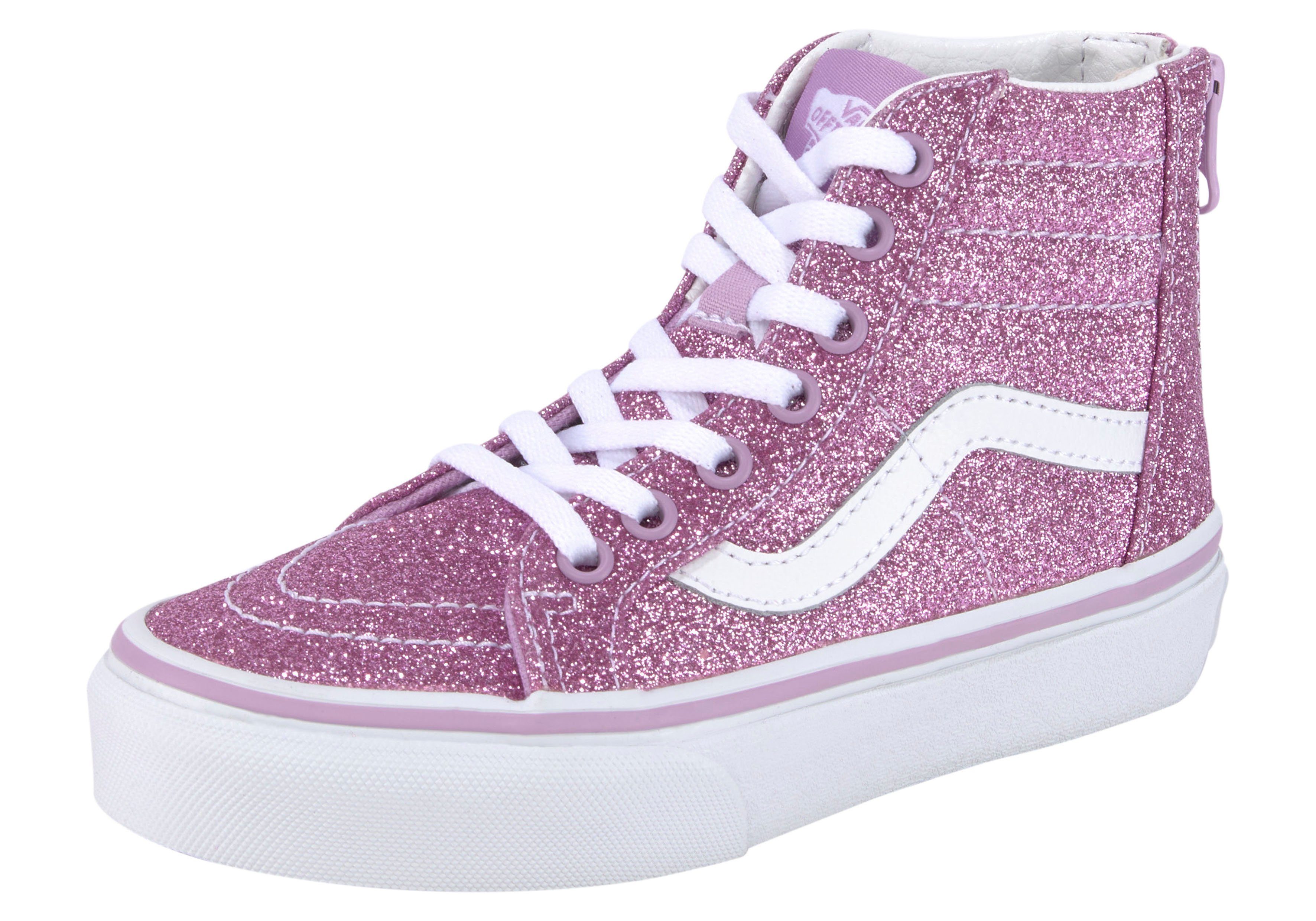 Zip Sneaker Glitzer Design im SK8-Hi UY Vans