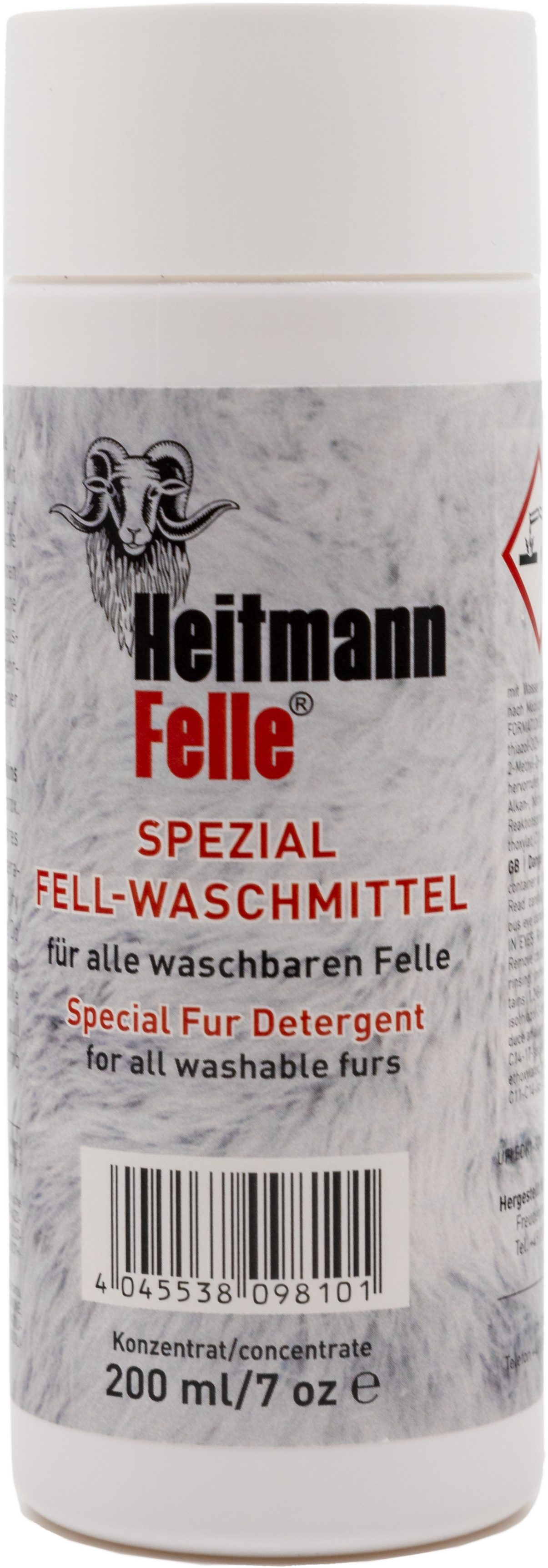 Heitmann Felle Fellpflege Spezial-Fellwaschmittel für alle waschbaren Naturfellartikel, 200 ml, (Lammfell, 1-St., Flasche Konzentrat), Phosphatfreies Waschmittel