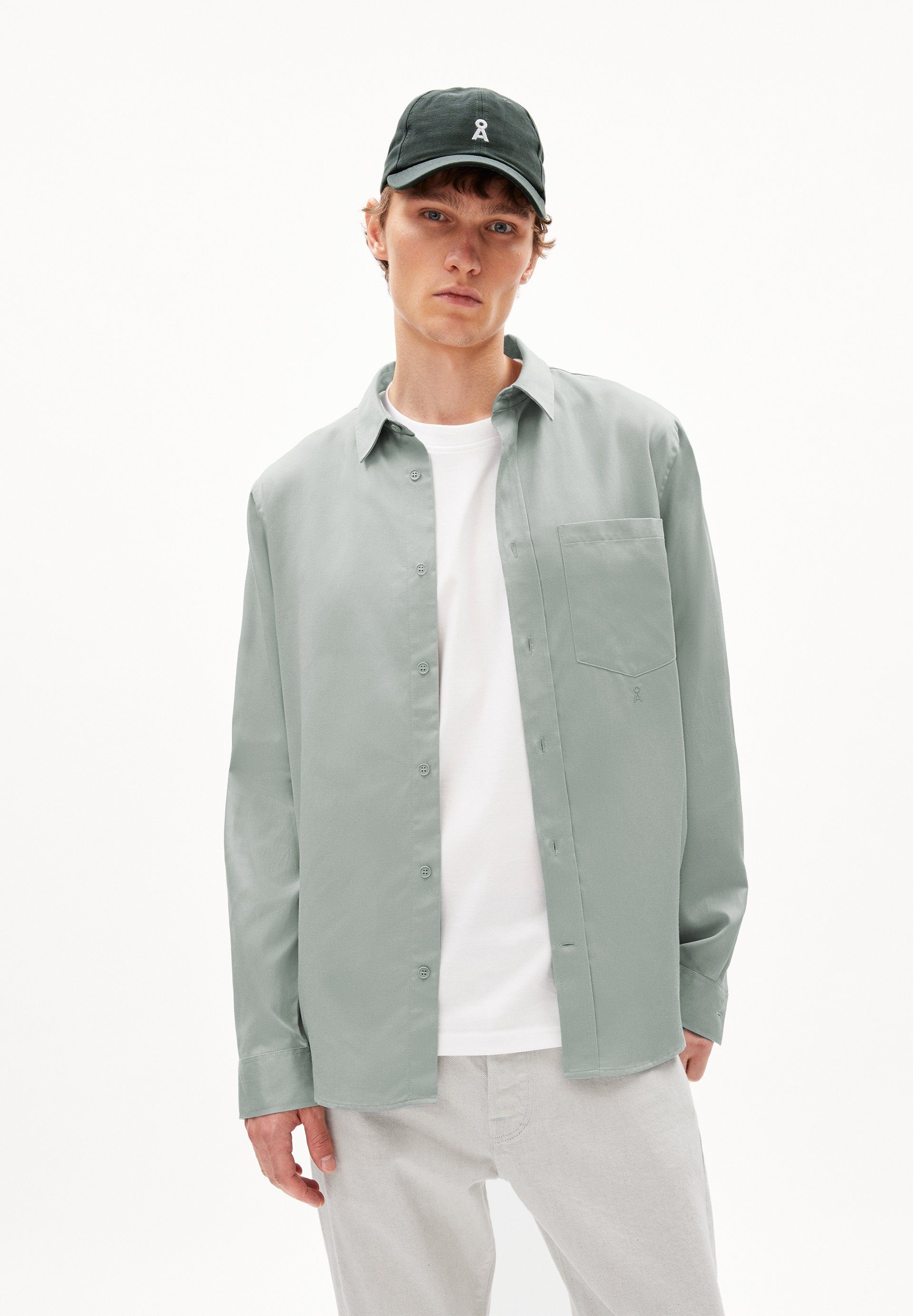 Armedangels Langarmhemd SKJORTAAS Hemd Relaxed Fit aus TENCEL™ Lyocell Mix (1-tlg., Relaxed Fit) Relaxed Fit