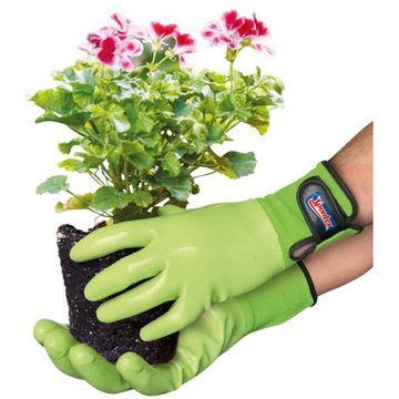 SPONTEX Nitril-Handschuhe Gartenhandschuhe Damenhandschuh, Gartenarbeit, Klettverschluss (Spar-Set)