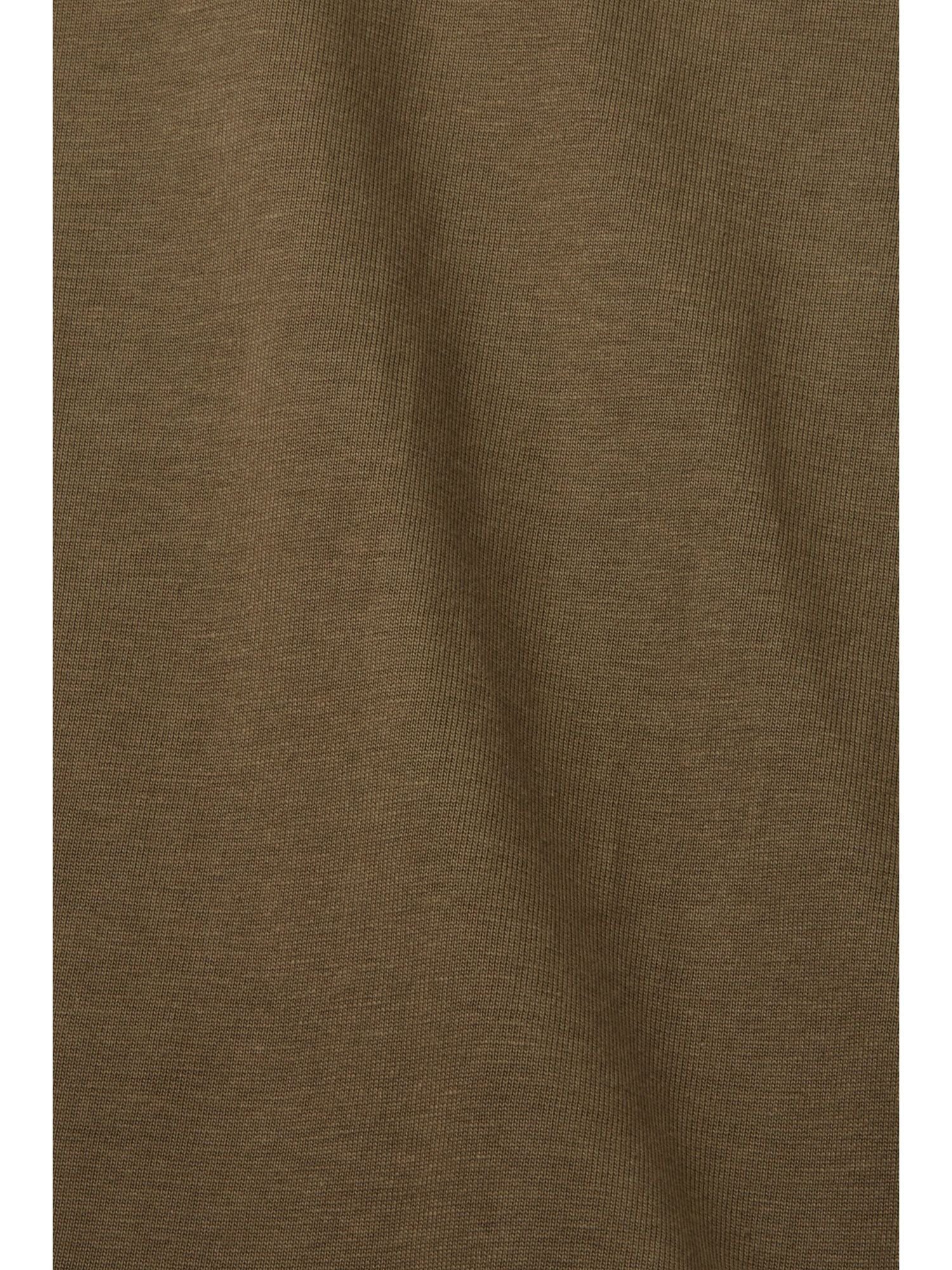 Esprit aus T-Shirt Lockeres KHAKI GREEN Baumwolle T-Shirt (1-tlg) 100 % by edc