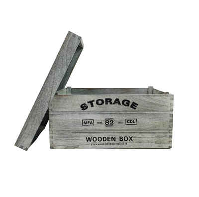 sesua Holzkiste »Deko Holzkiste Storage aus Holz weiß grau«
