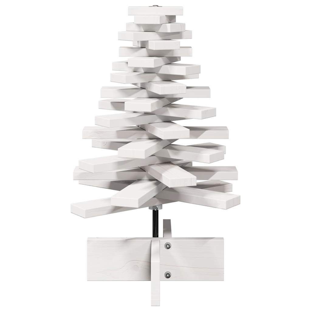 vidaXL Künstlicher Weihnachtsbaum Weihnachtsbaum zum Schmücken Weiß 60 cm Massivholz Kiefer