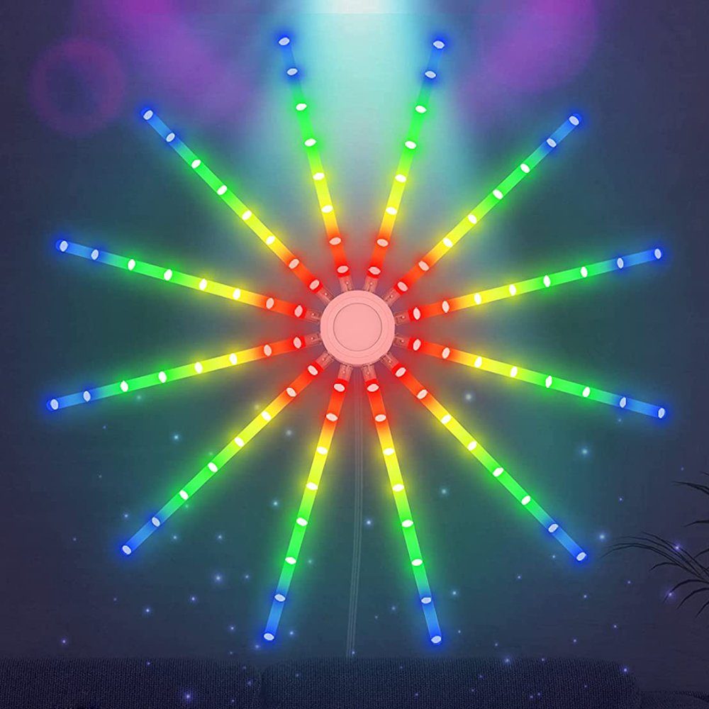 Drahtlose Modi,RGB, LED RF-Fernbedienung Rosnek Weihnachtsdeko, Feuerwerk LED-Lichterkette Lichterkette,18