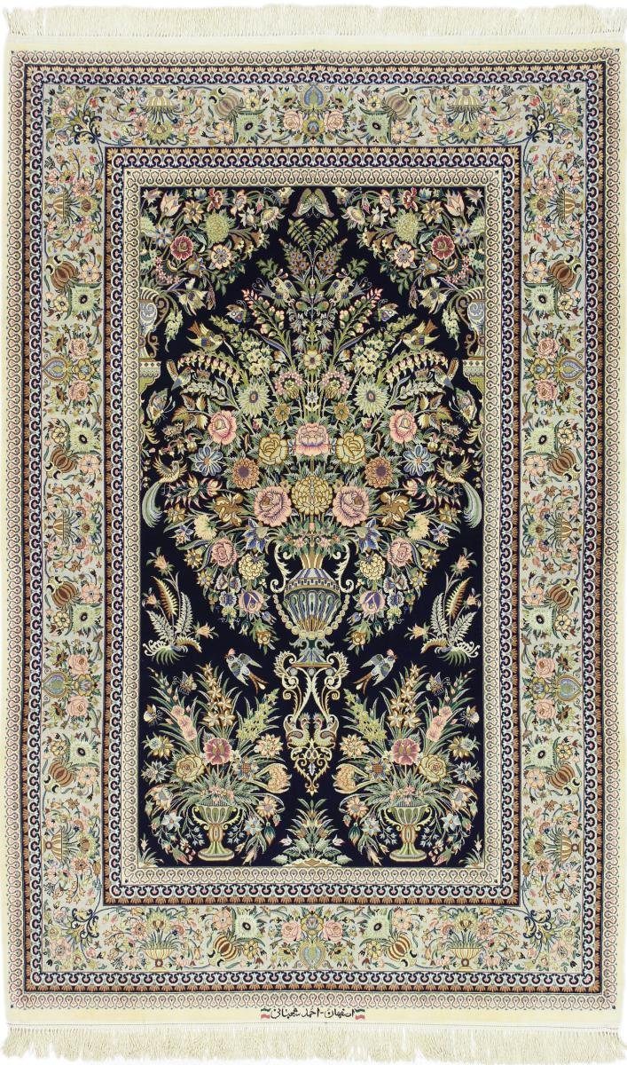 Orientteppich, Signiert Nain Isfahan 6 139x217 Handgeknüpfter rechteckig, Trading, mm Orientteppich Seidenkette Höhe: