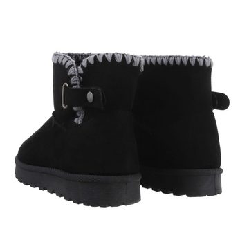 Ital-Design Damen Snowboots Freizeit Snowboots Flach Flache Stiefeletten in Schwarz