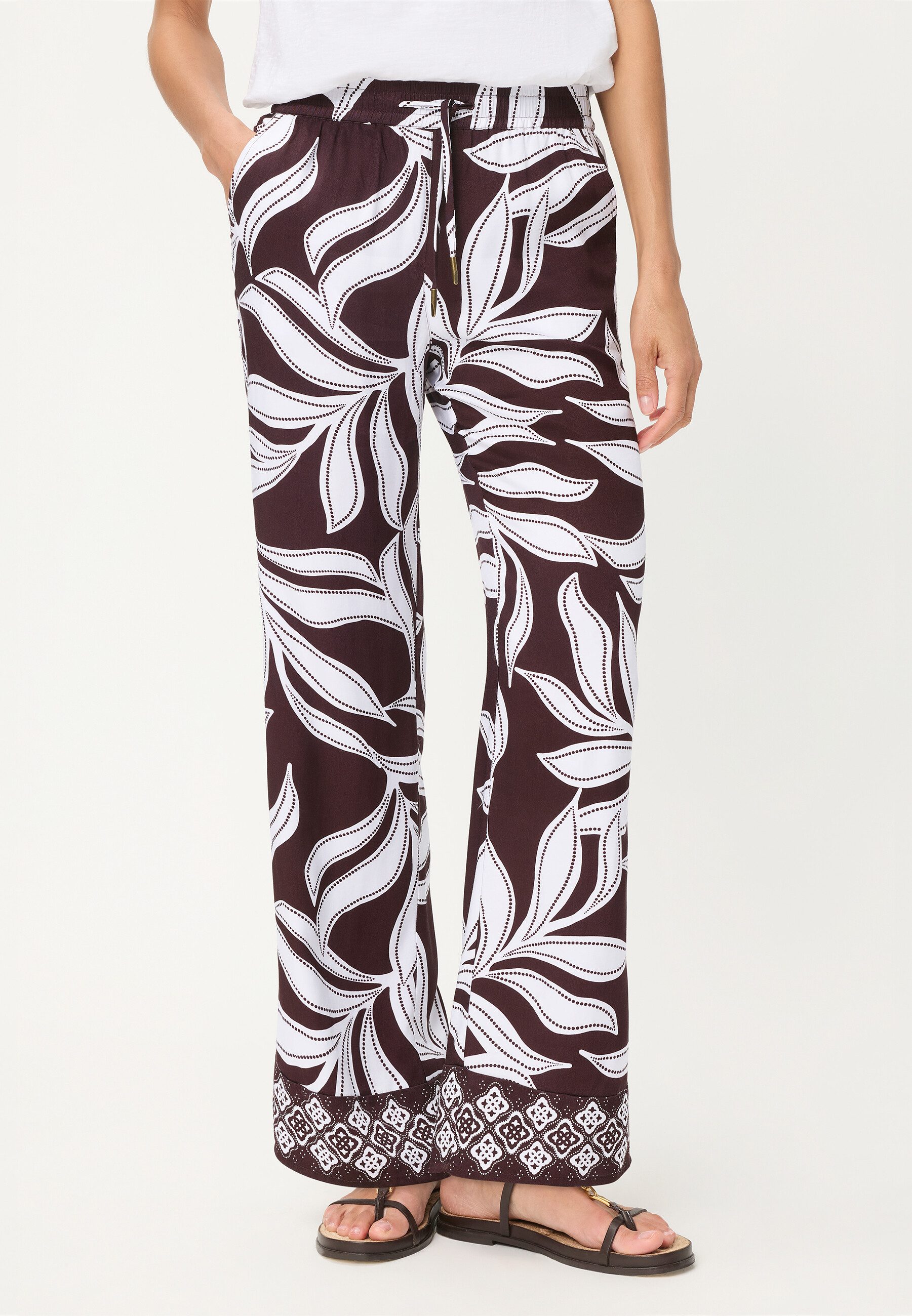 Olsen Stoffhose Hose mit Bordürensaum