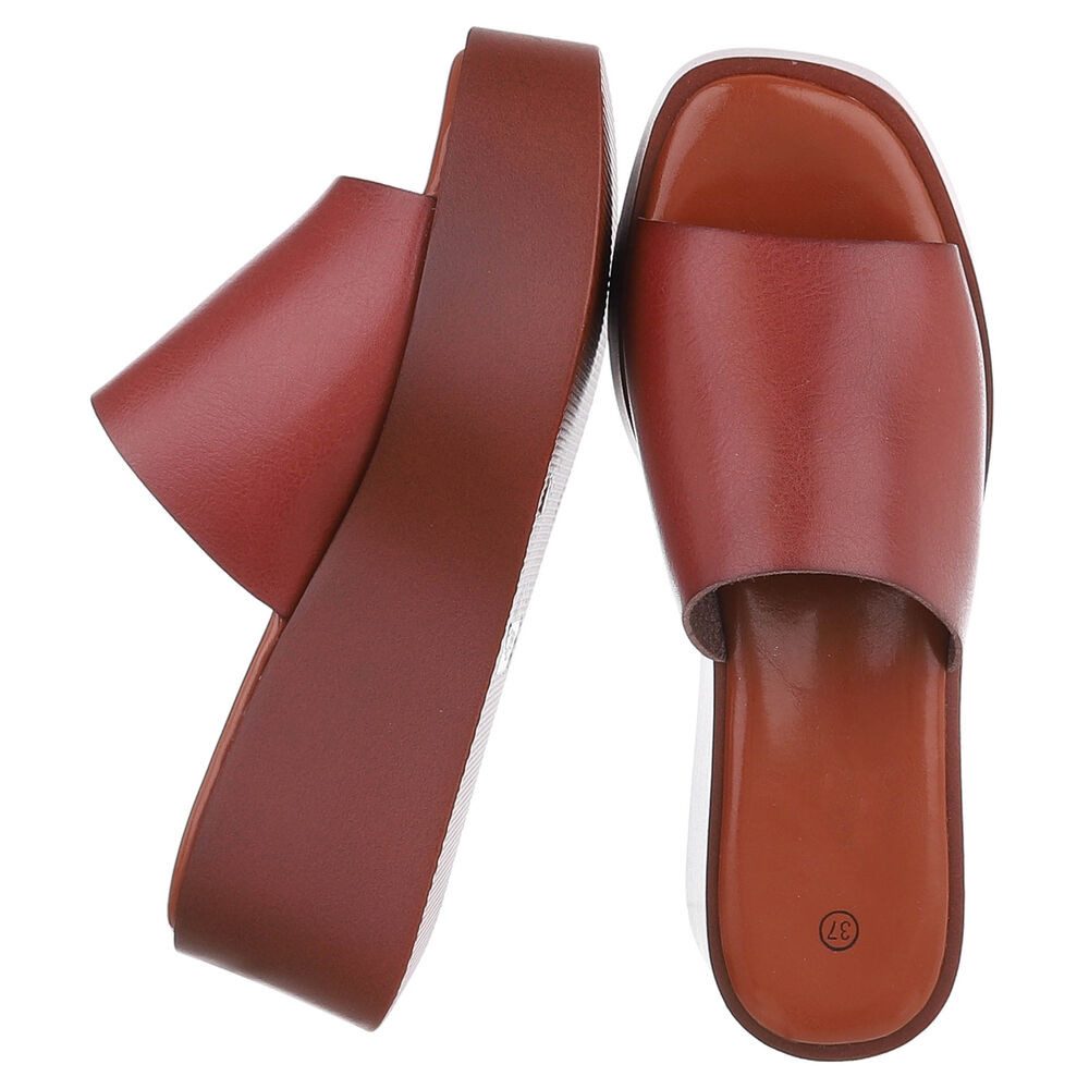 Ital-Design Plateauschuh mit offener Zehenpartie für Damen Plateausandaletten (91409175) Keilabsatz/Wedge Keilsandaletten in Braun