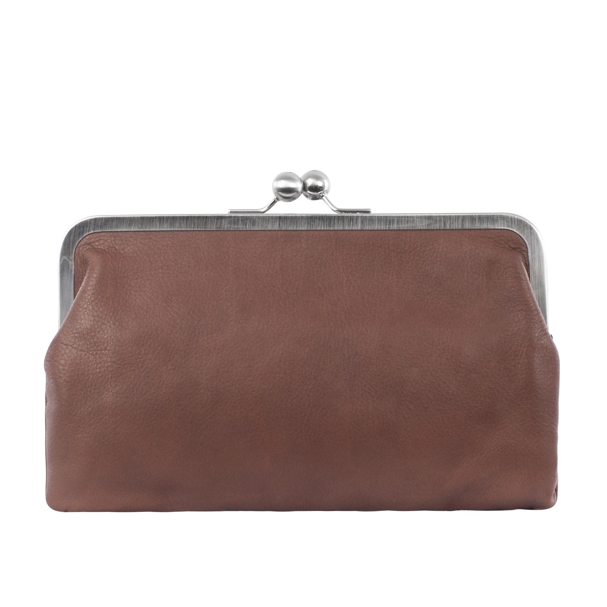 VOLKER LANG Schultertasche HILDEGARD  Elegante Damen Bügeltasche aus italienischem Leder