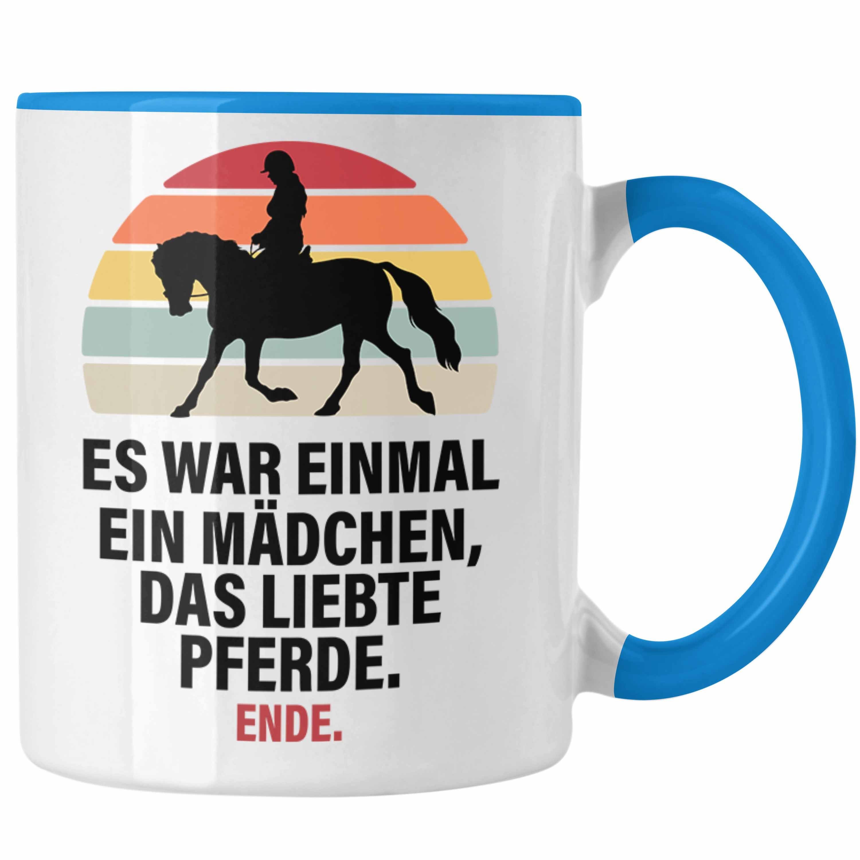 Trendation Tasse Trendation - Pferde Tasse Lustig Reiterin Geschenk Pferde Geschenke Mädchen Pferdeliebhaber Blau