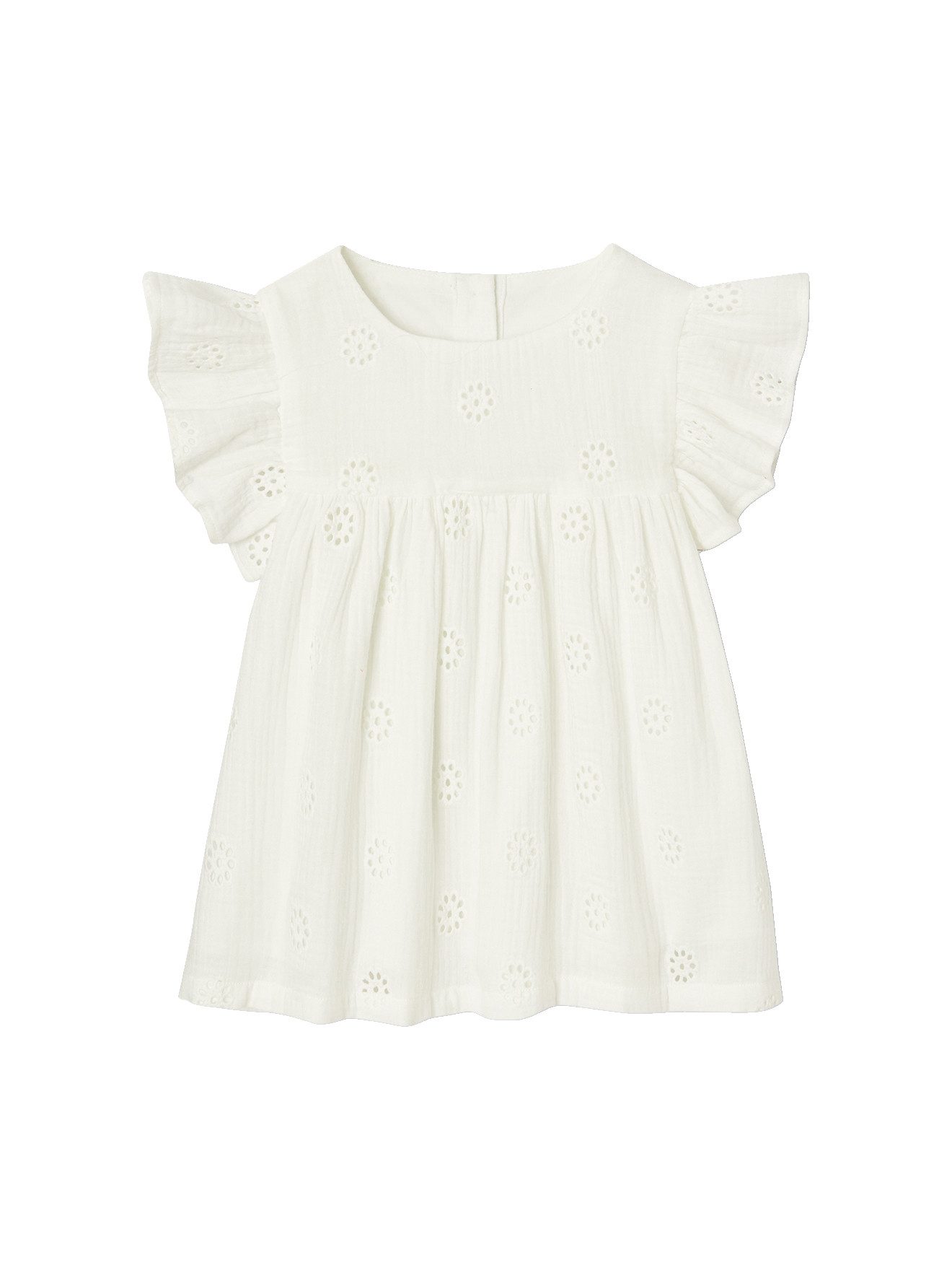 Kurzarmbluse Mädchen Bluse aus besticktem Musselin