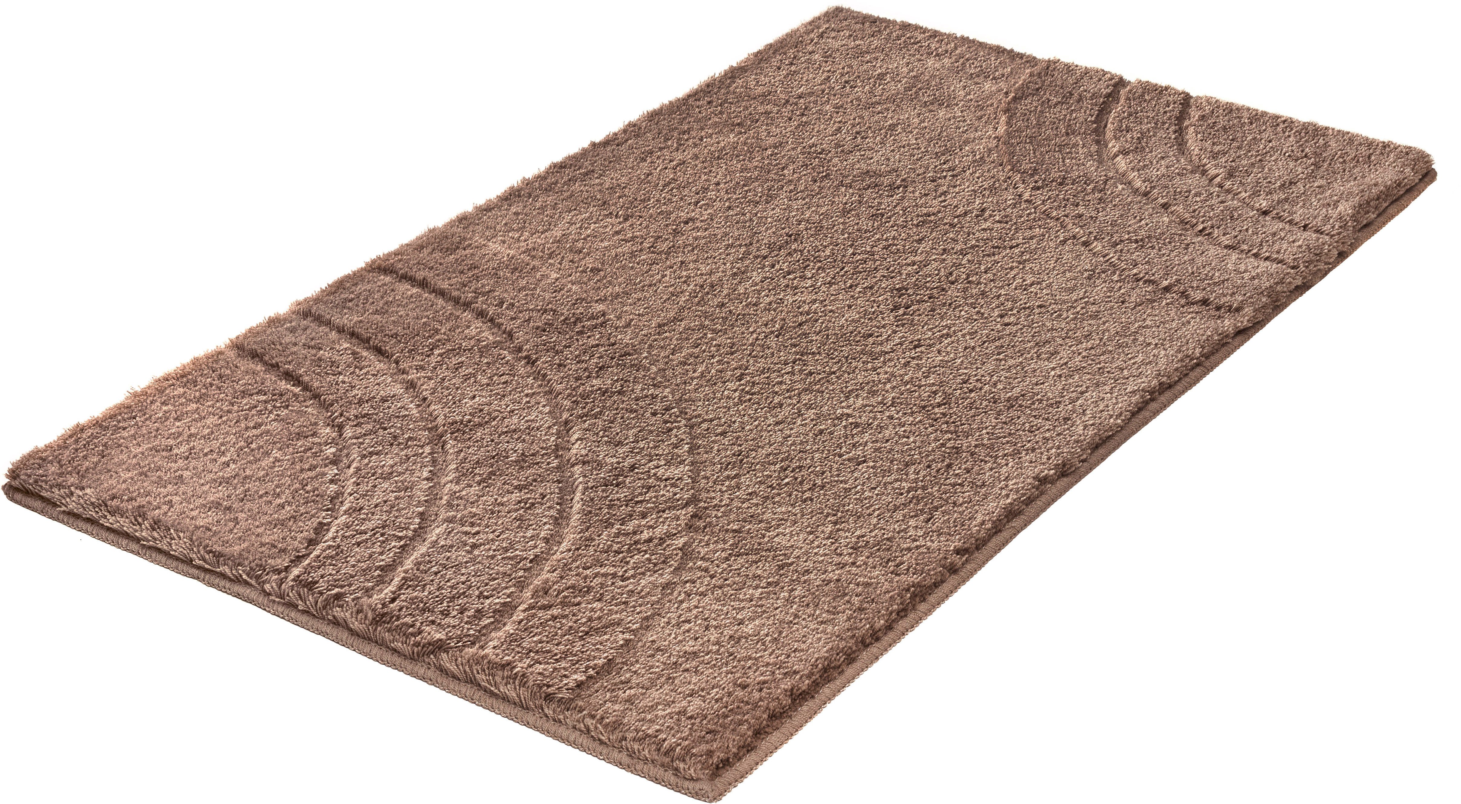 Kleine Wolke Badematte »Saturn«, Badvorleger, Badezimmer Teppich, Höhe 25 mm, rutschhemmend beschichtet, fußbodenheizungsgeeignet, Polyacryl, rechteckig, Badteppich, Uni Farben, modernes Design, Hoch-Tief Effekt