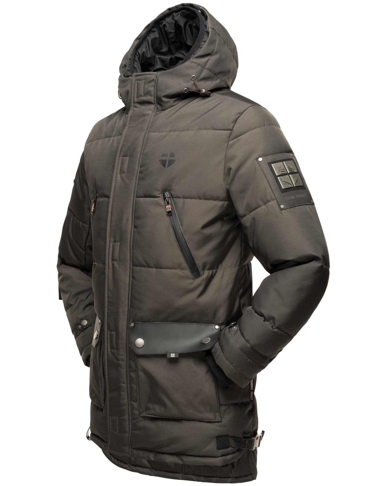 Stone Harbour Winterjacke Tahaa Warm gefütterter Herren Wintermantel mit doppelter Kapuze