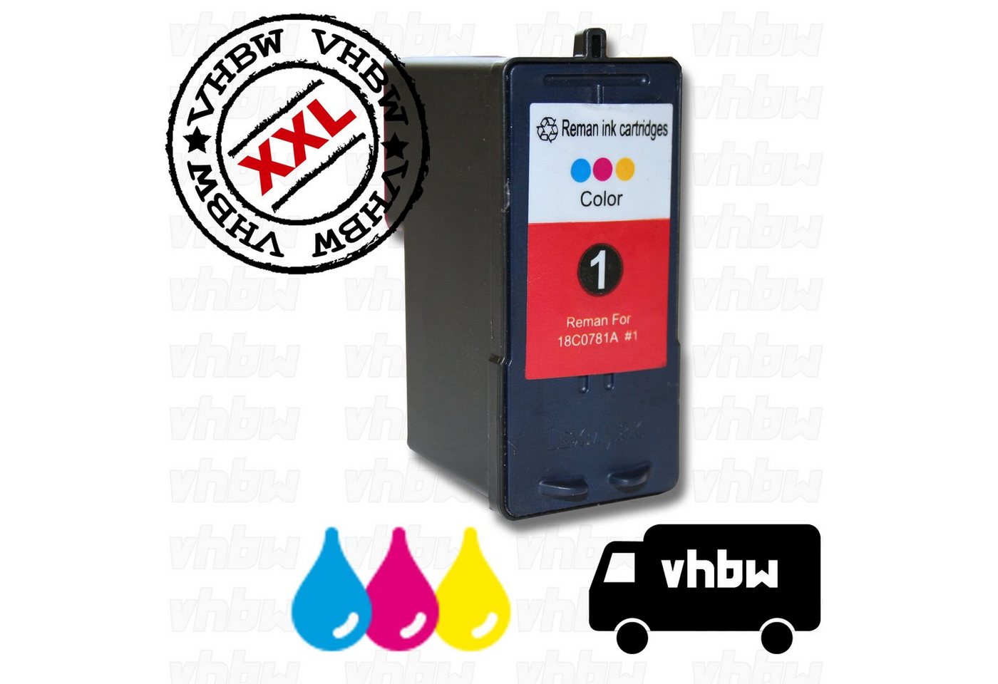 Thumbnail - vhbw Tintenpatrone (passend für Lexmark X2310, X2315, X2330, X2350, X2450, X2470, X3450, X3470)