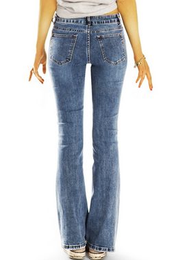 be styled Bootcut-Jeans Bootcut Jeans Hüftjeans Hosen Medium Waist - Damen - j40L-1-q 5-Pocket-Style, mit Stretch-Anteil