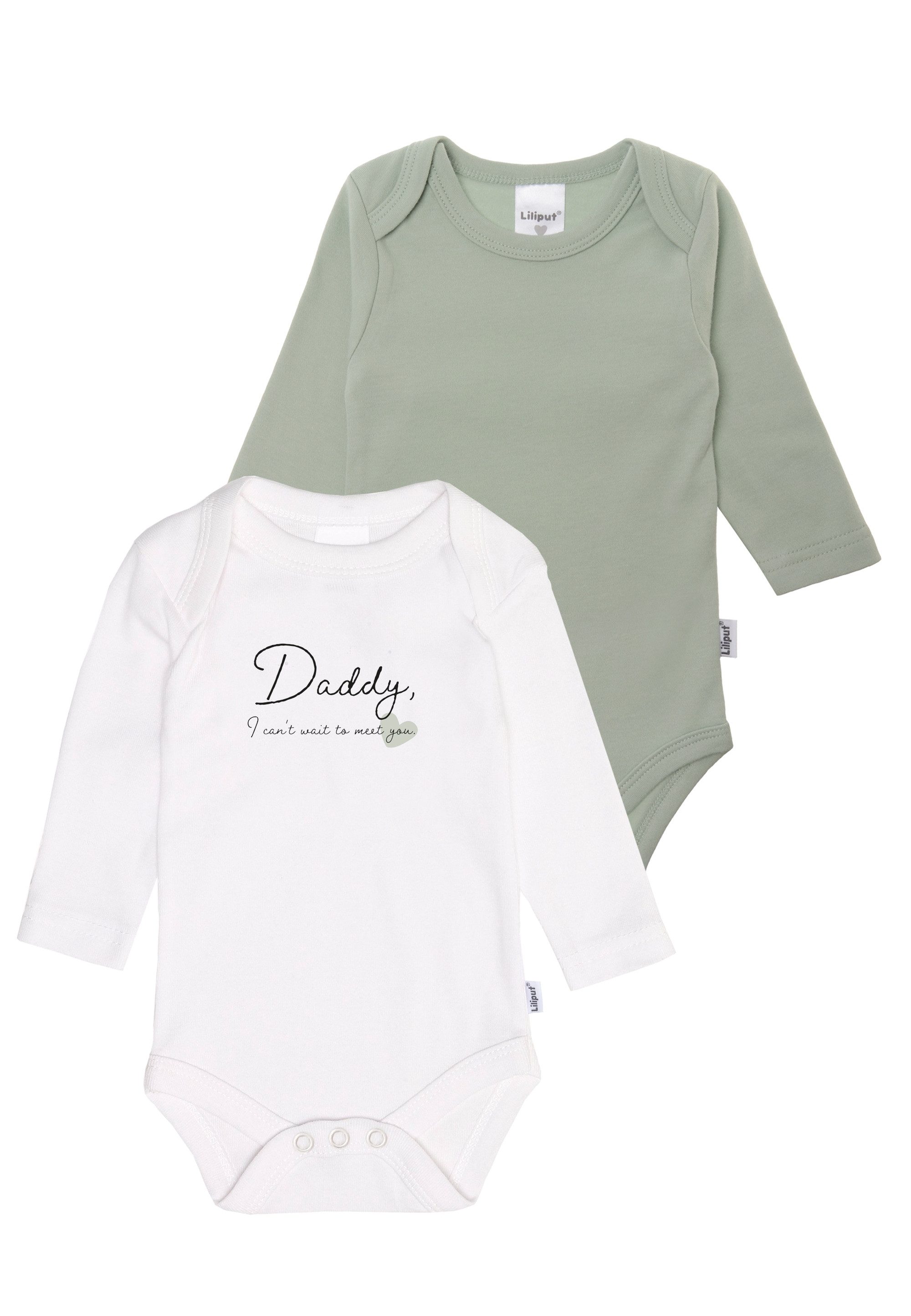 Liliput Body Daddy I cant wait to meet you im 2er-Pack mit praktischen Druckknöpfen