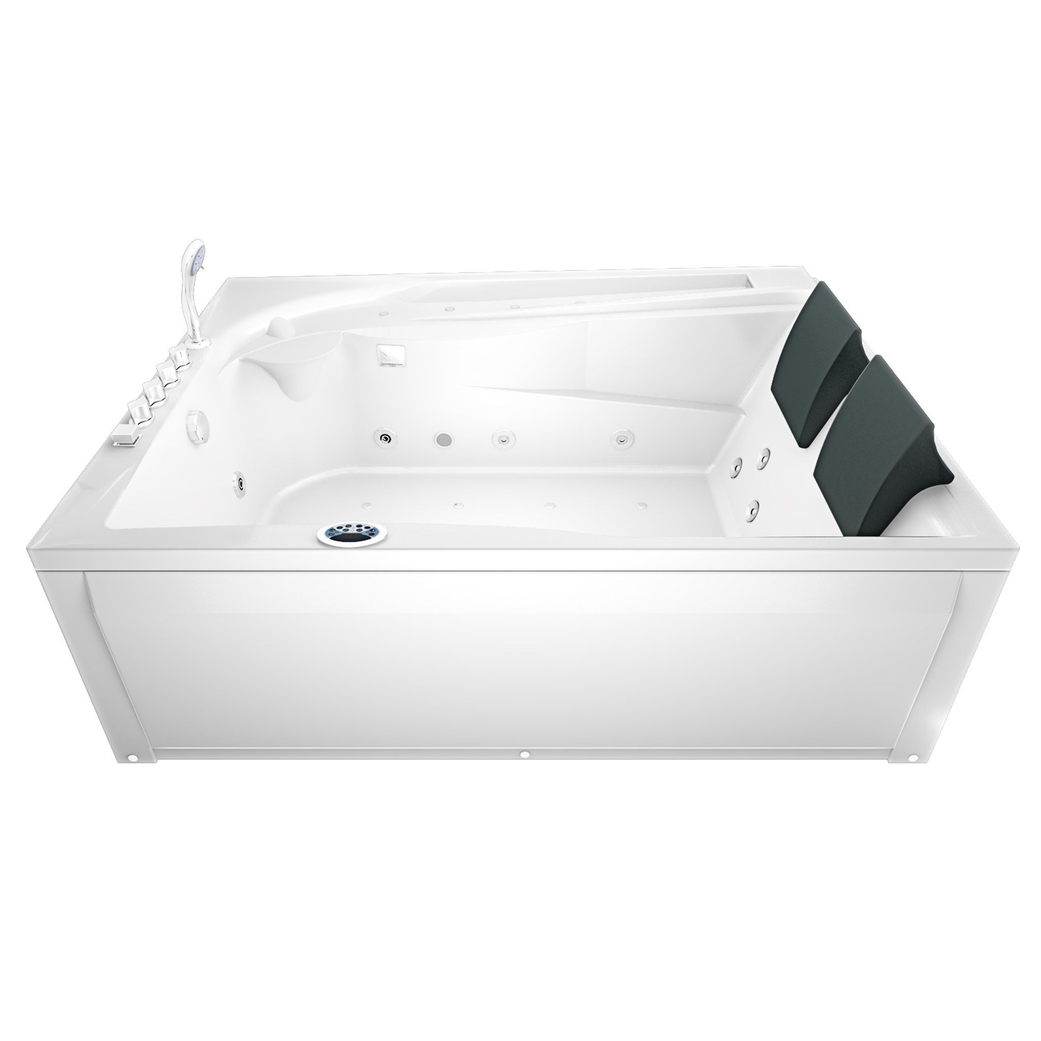 AcquaVapore Whirlpool-Badewanne Whirlpool Pool Badewanne Wanne W12H-B-ALL 180x135cm, (1-tlg), mit Ablaufgarnitur