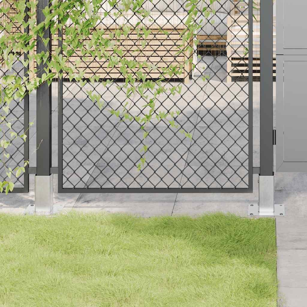 vidaXL Pfostenträger, Pfostenträger Quadratisch 4Stk. Silber 61x61mm Verzinkter Stahl